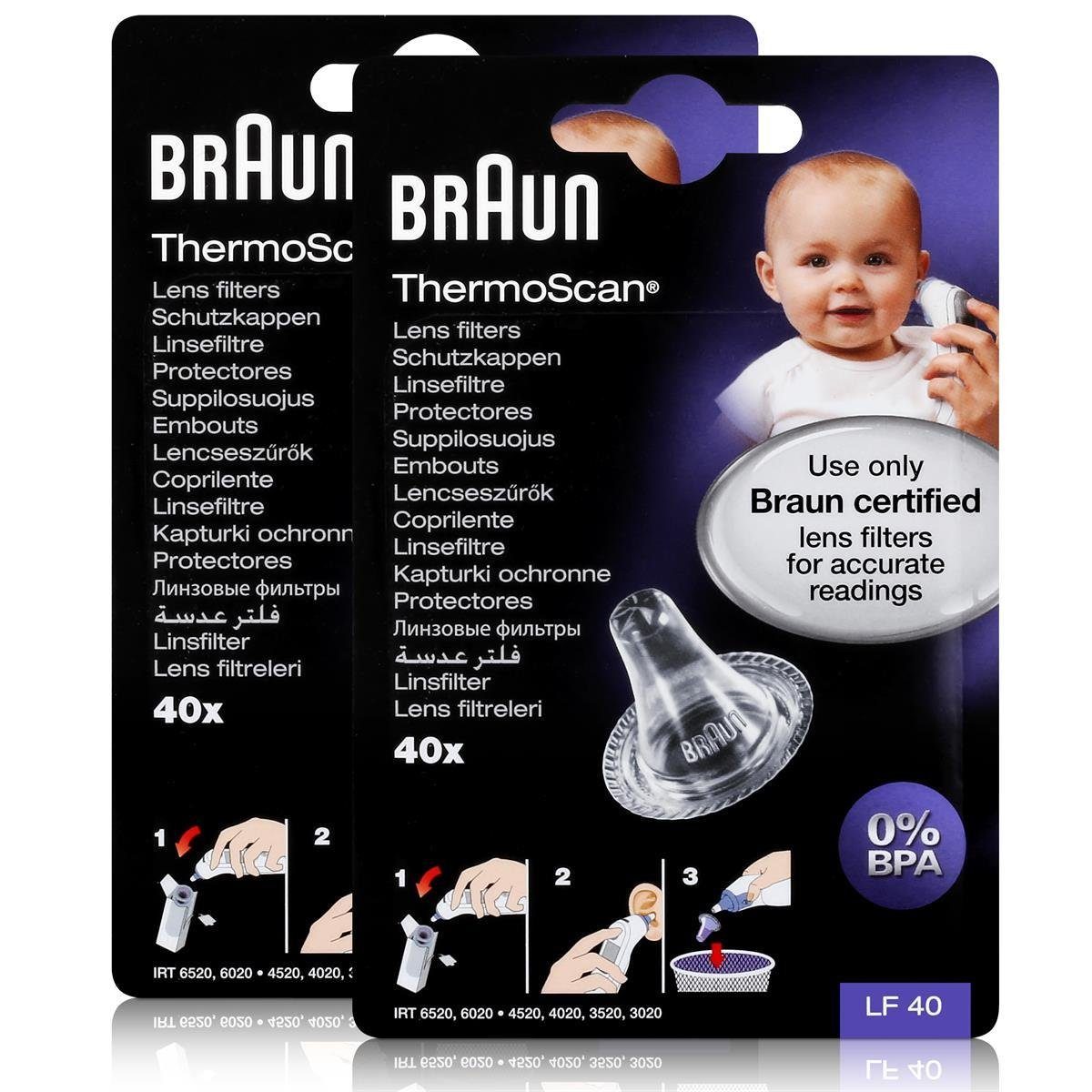 Fieberthermometer Braun ThermoScan Schutzkappen 40 Stück - Für Thermoscan Thermometer (2