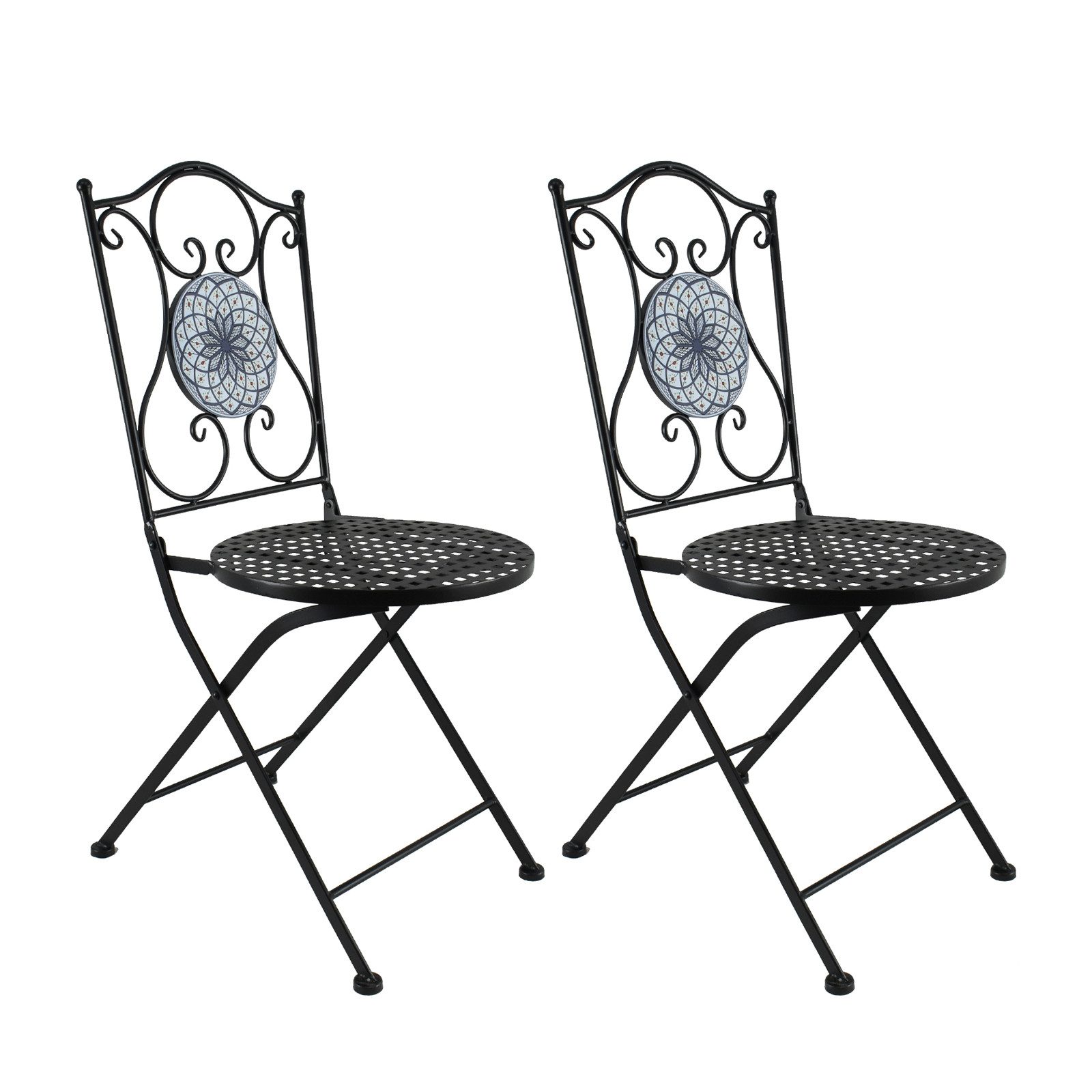 HTI-Living Gartenstuhl 2er-Set Metall Schwarz Byzanz (Set, 2 St)