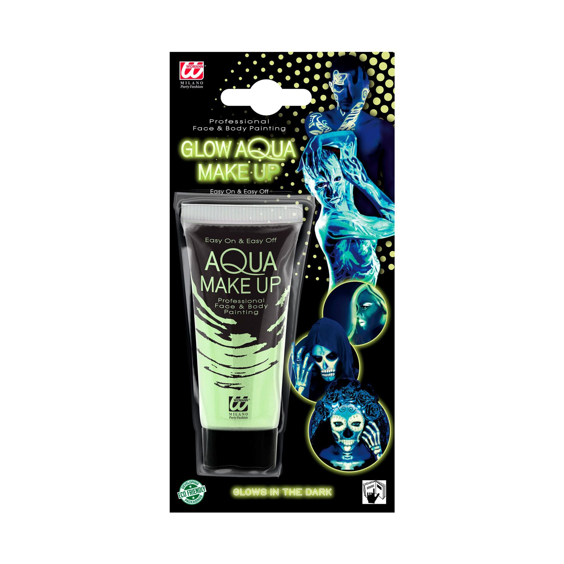 Widmann S.r.l. Theaterschminke 'Glow in the dark' Aqua Make-up, Tube 30 ml