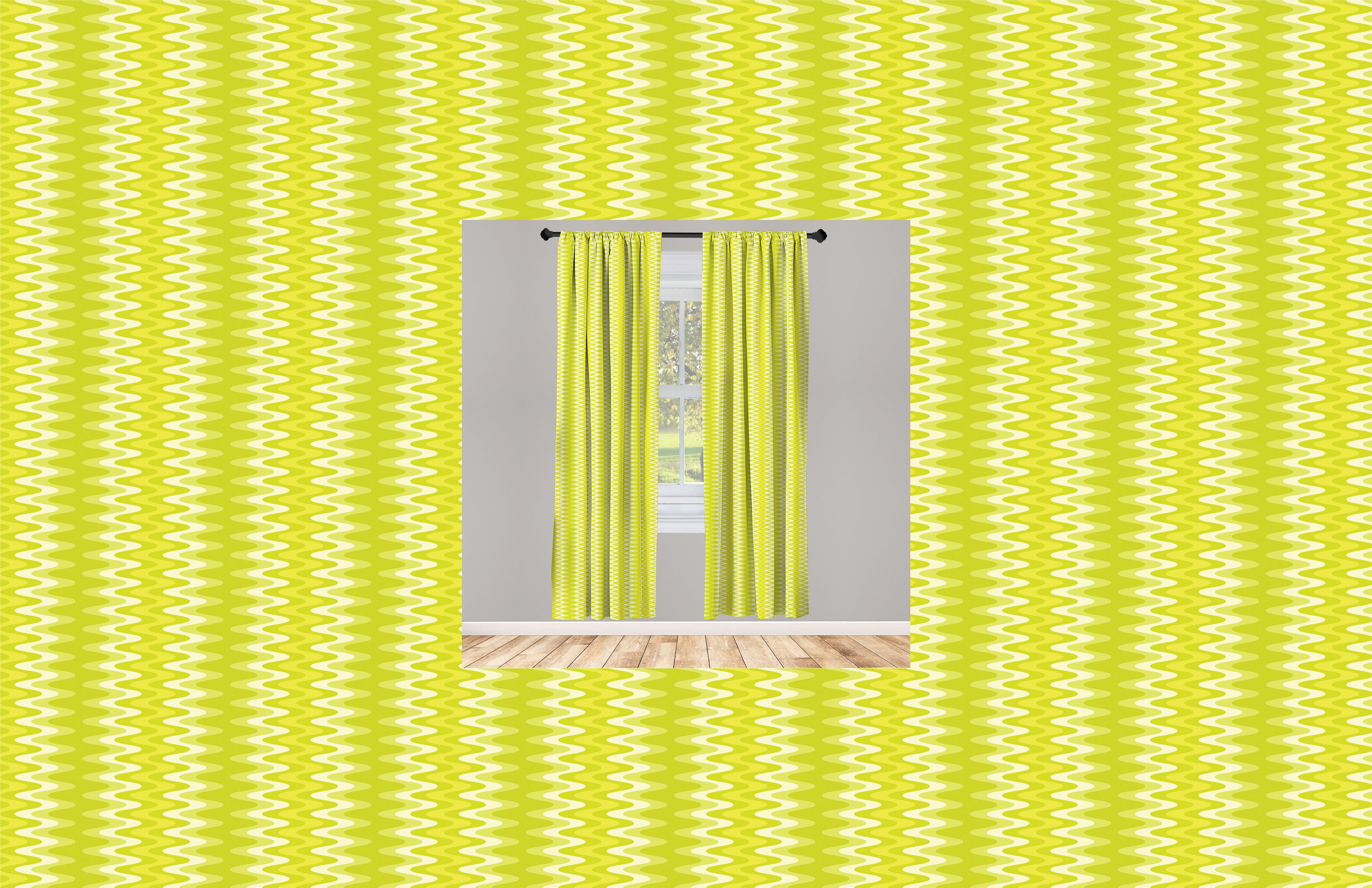 Gardine Microfaser, für Abstrakt Wohnzimmer Wellenförmige Vorhang Abakuhaus, vertikale Dekor, Streifen-Kunst Schlafzimmer