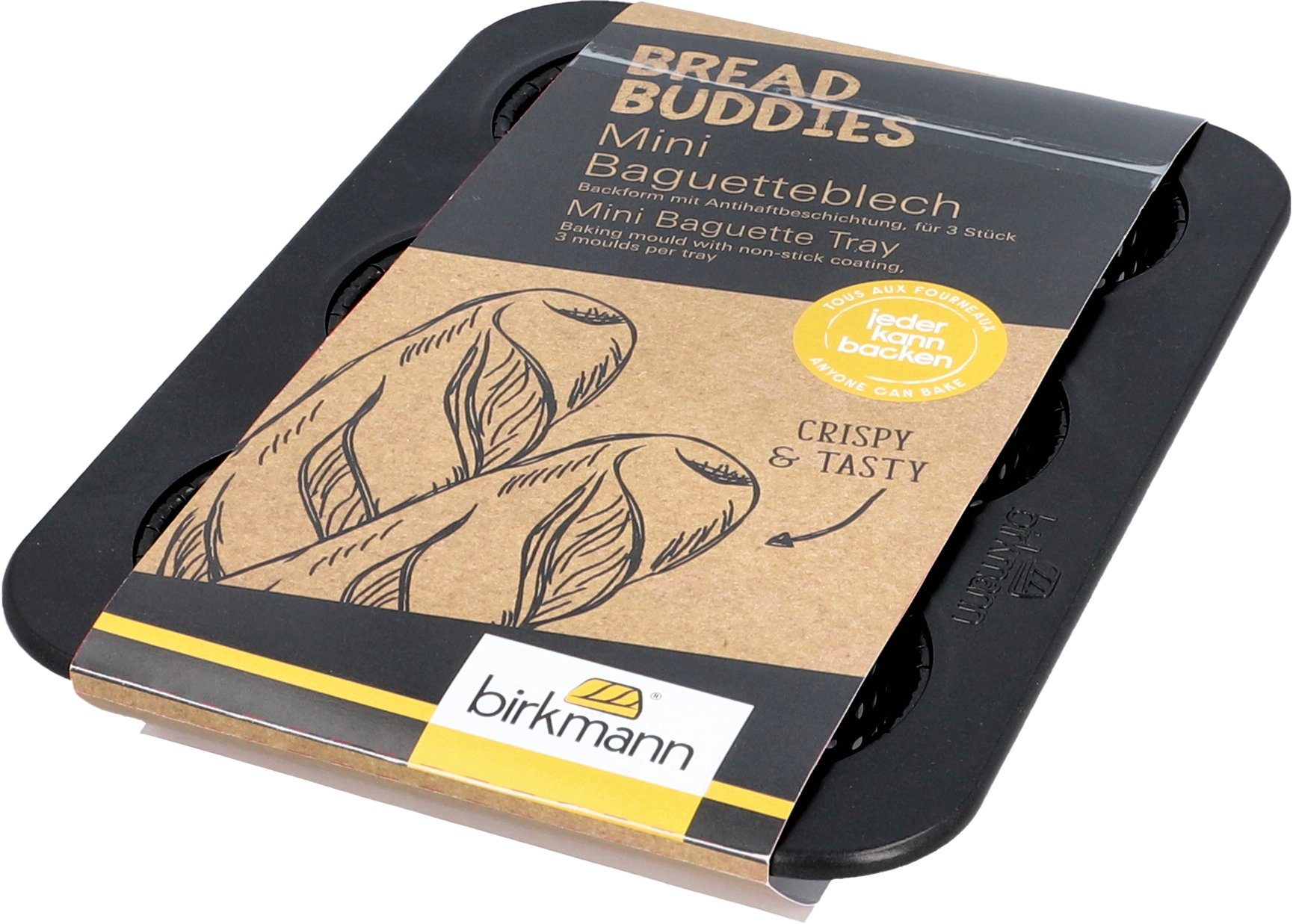 Birkmann Backform 18,5 cm Mini-Baguetteblech Bread cm 25,5 cm 3 Buddies, x x