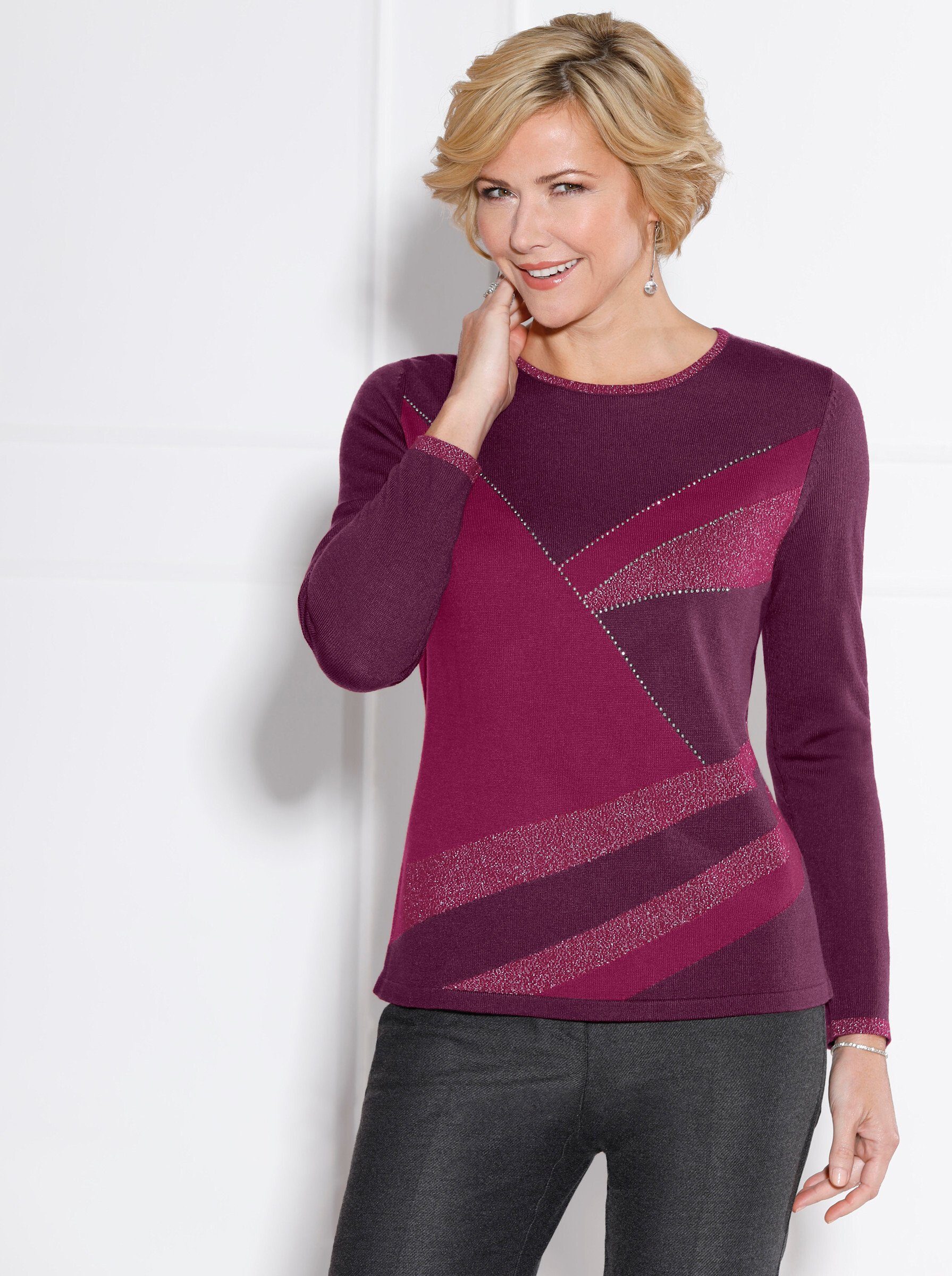 Strickpullover Rundhalspullover