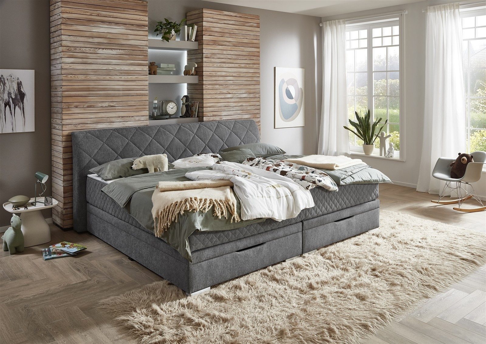 möbelando Boxspringbett SoftNight, inklusive 7-Zonen-TTFK-Matratzen Familienbett 240x200 cm