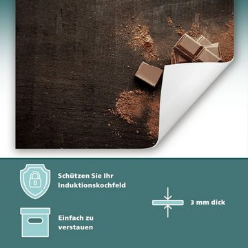 Decorwelt Herd-Abdeckplatte Herdabdeckplatte Kunststoff Aufrollbare Matte Küche Schokolade Braun, (30x52, 1 tlg), für alle Herdarten excl. Gasherde