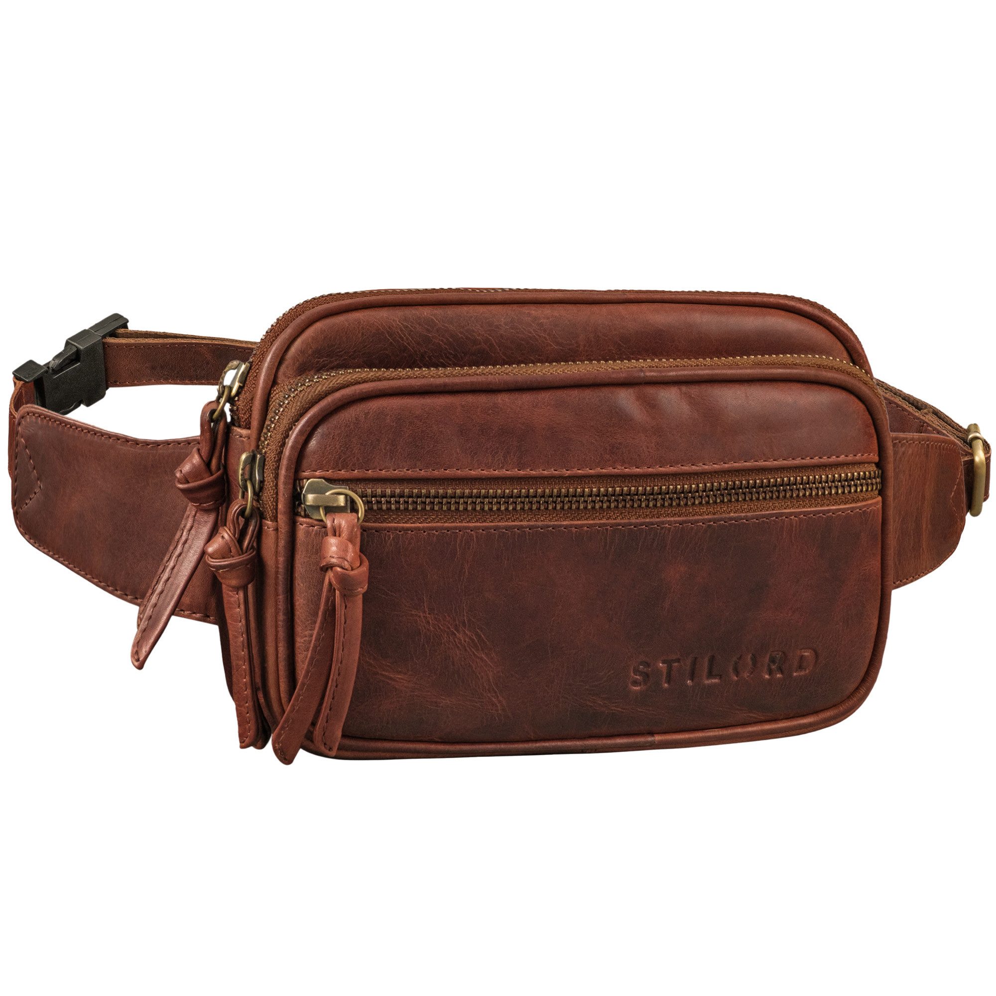 STILORD Bauchtasche "Juno" Große Bauchtasche Damen Leder für Freizeit Festival Reisen