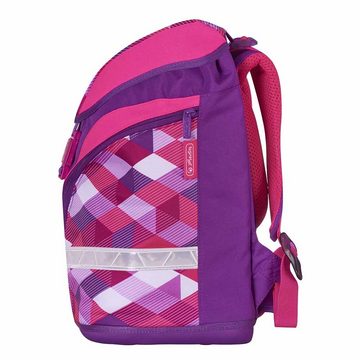 Herlitz Schulranzen Herlitz Schulrucksack Motion Plus Pink Cubes 4-teilig