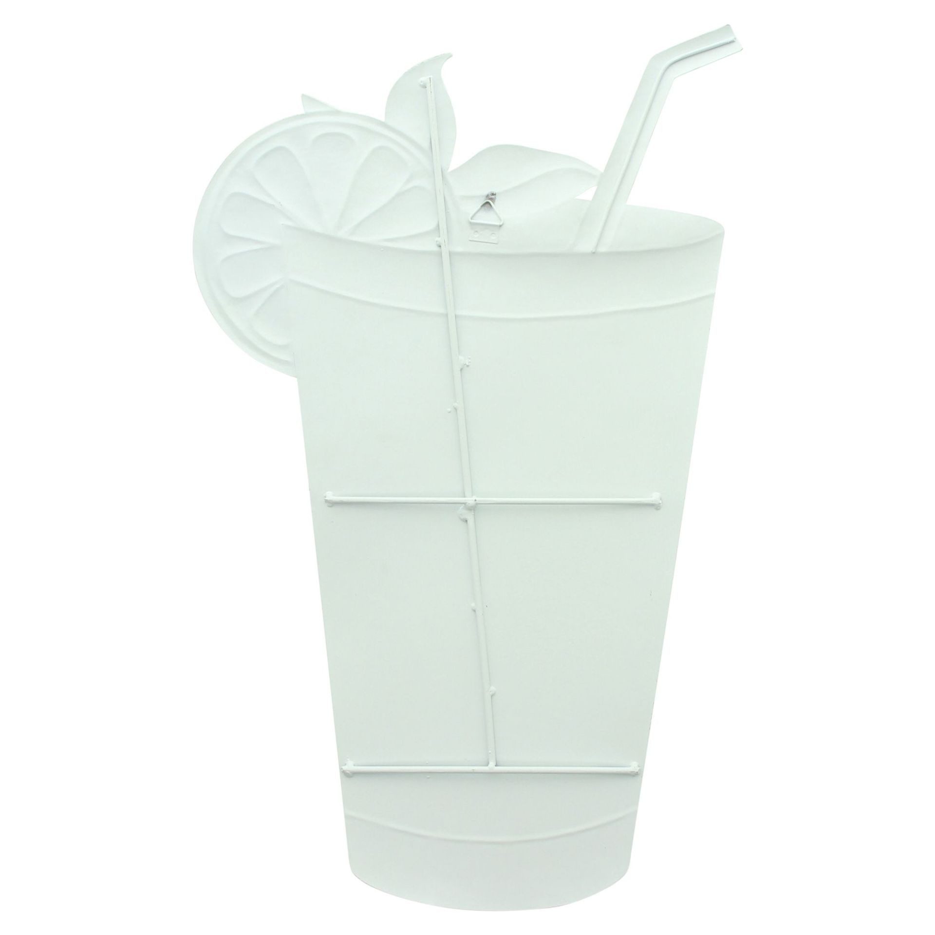 Home-trends24.de Wanddekoobjekt Trinkglas mit Zitrone Schriftzug Garten Terrasse Deko Bild 50 cm