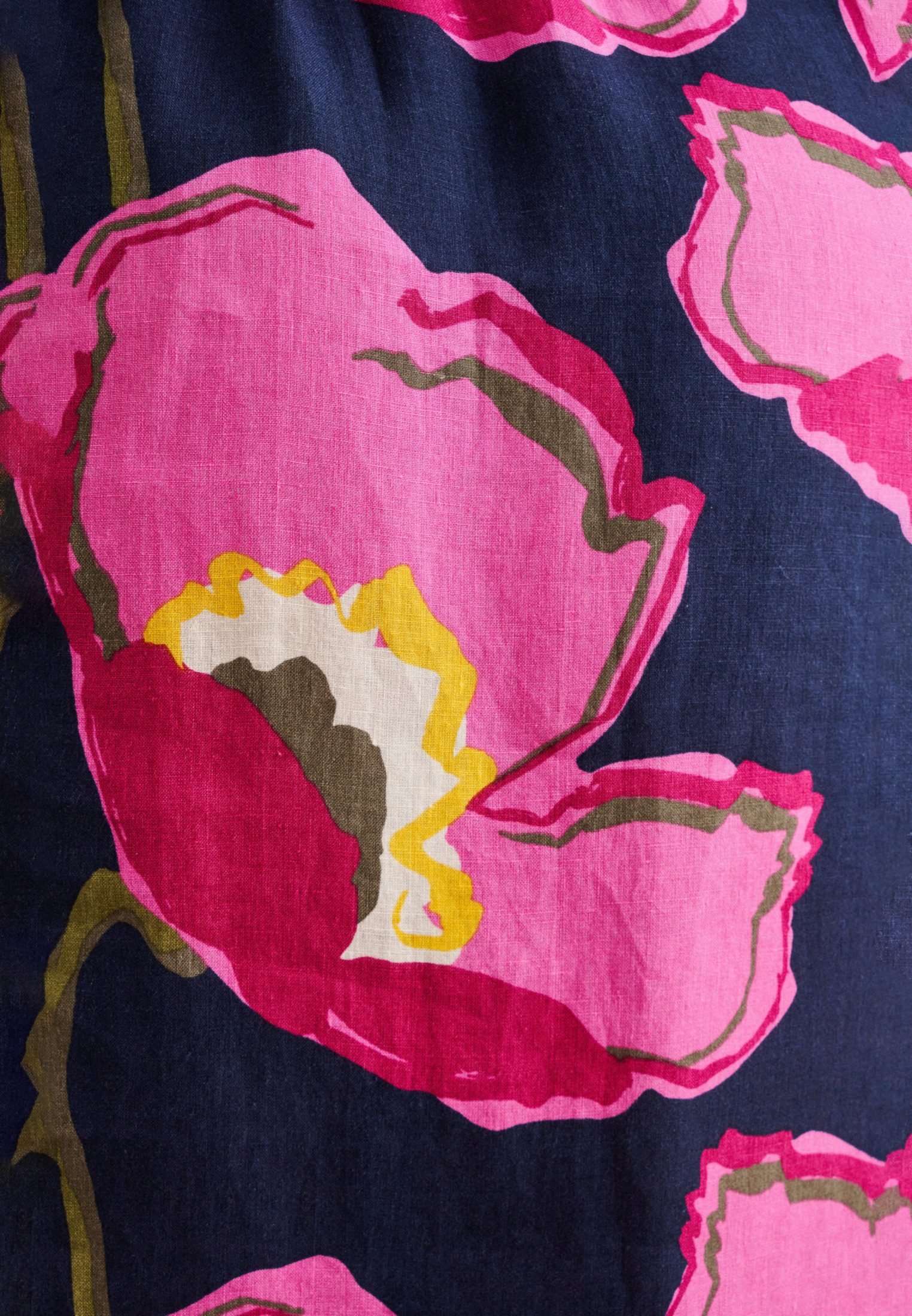 seidensticker Sommerkleid Schwarze Rose Kurzarm Rundhals Floral