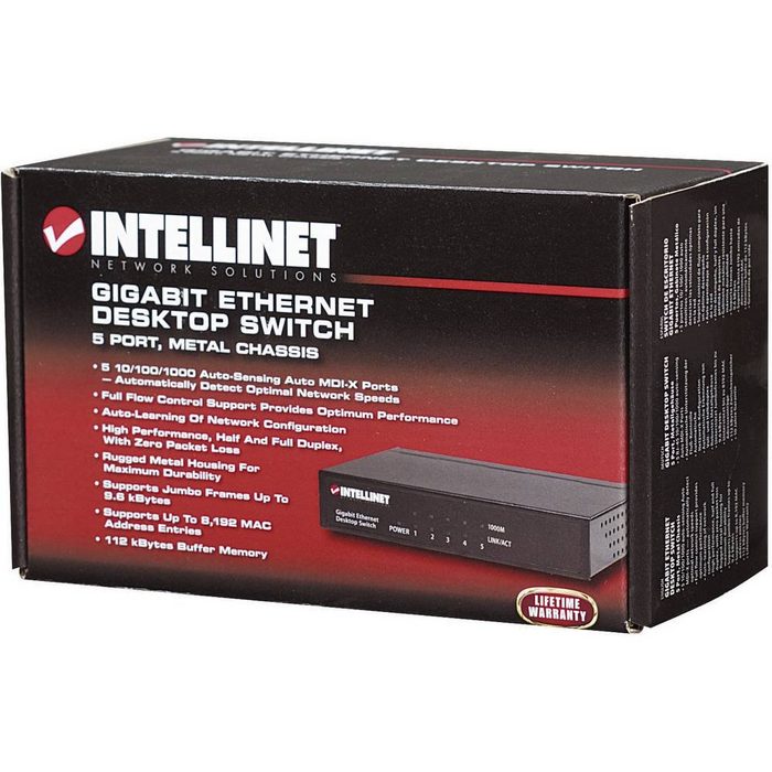 Intellinet 5 Port Metall Gigabit Switch Netzwerk-Switch