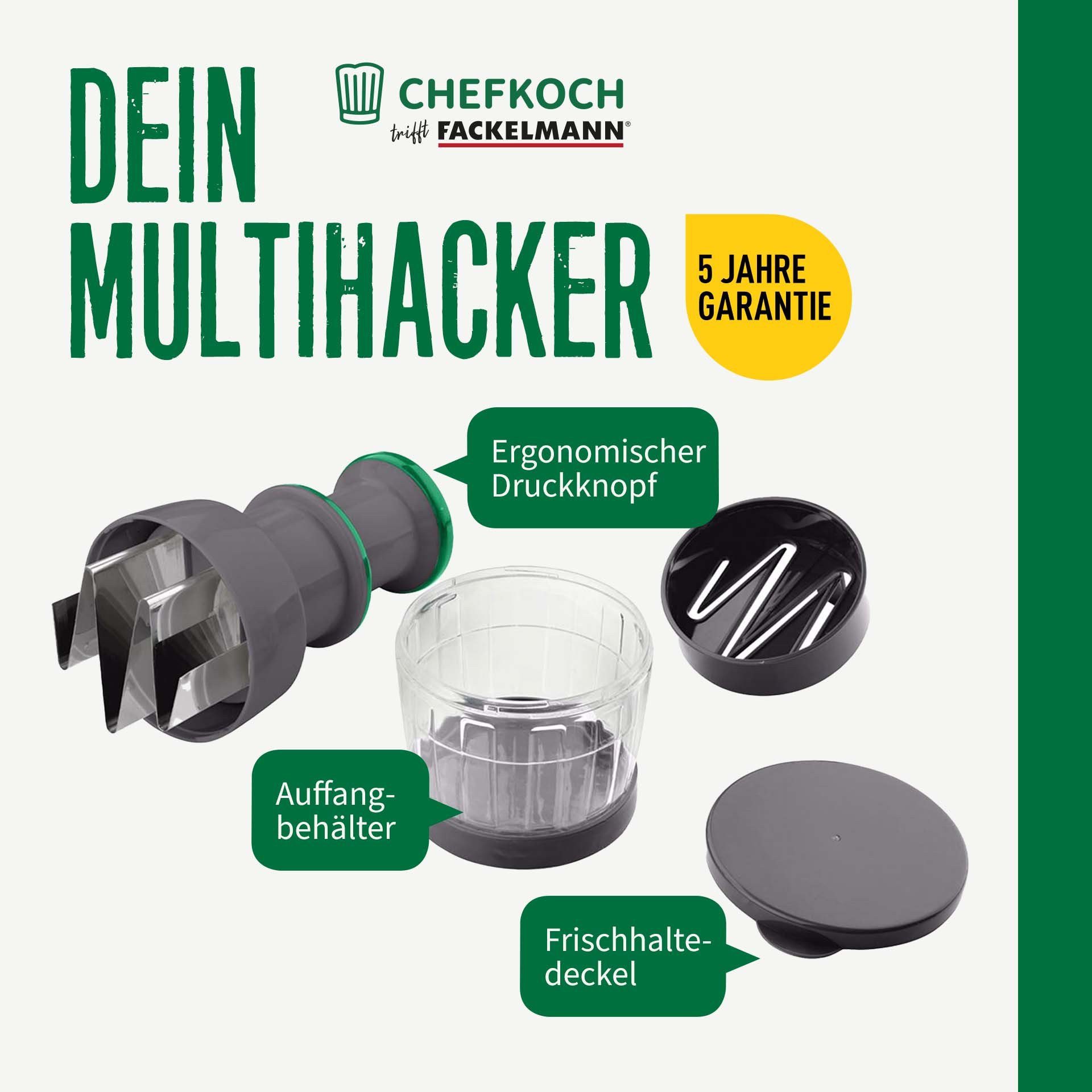 Chefkoch trifft Fackelmann Gemüseschneider Gemüseschneider 2-teilig – mit scharfen Rotationsklingen
