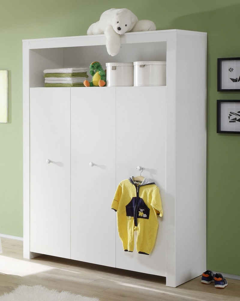 ebuy24 Kleiderschrank Olja Kleiderschrank Kinderzimmer mit 3 Türen und 1
