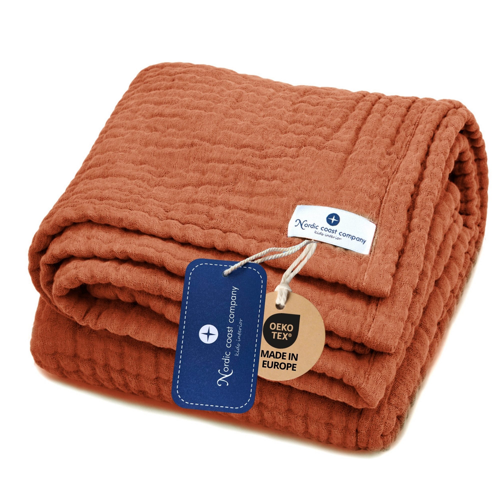Babydecke Babydecke Musselin Kuscheldecke Puckdecke Baby & Neugeborene, Nordic Coast Company, Sommerdecke, Puck-u. Stilltuch, Einschlagdecke, Baumwolle atmungsaktiv