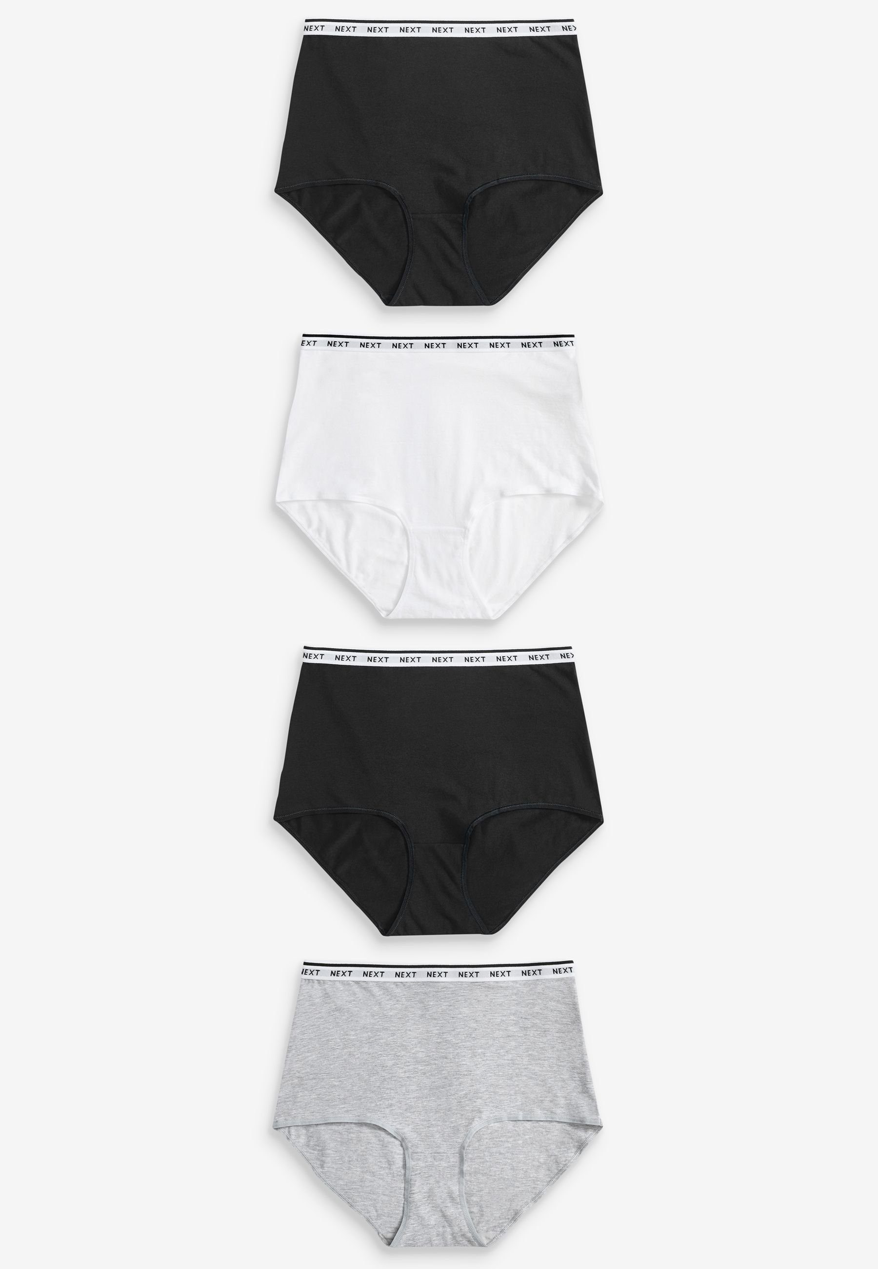 Taillenslip Maxi-Slips mit Logo und Baumwollanteil, 4er-Pack