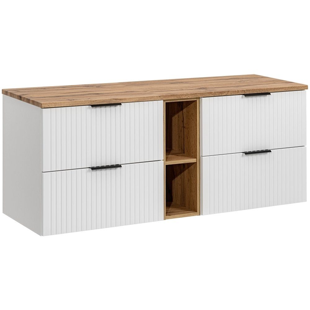 Lomadox Waschbeckenschrank ADELAIDE-56-WHITE 140cm breit, matt günstig online kaufen