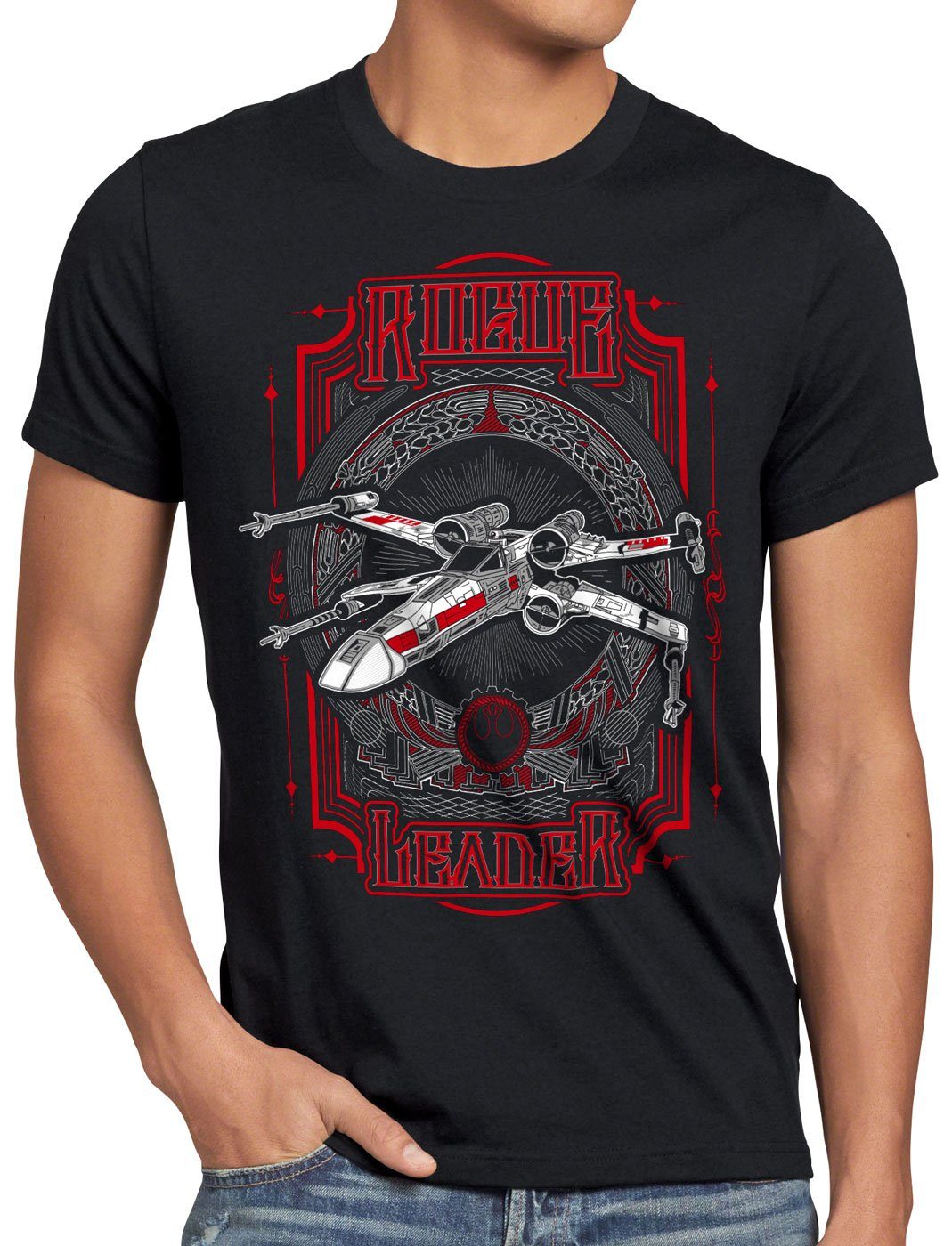 style3 Print-Shirt Herren T-Shirt Red Leader t-65 x-wing