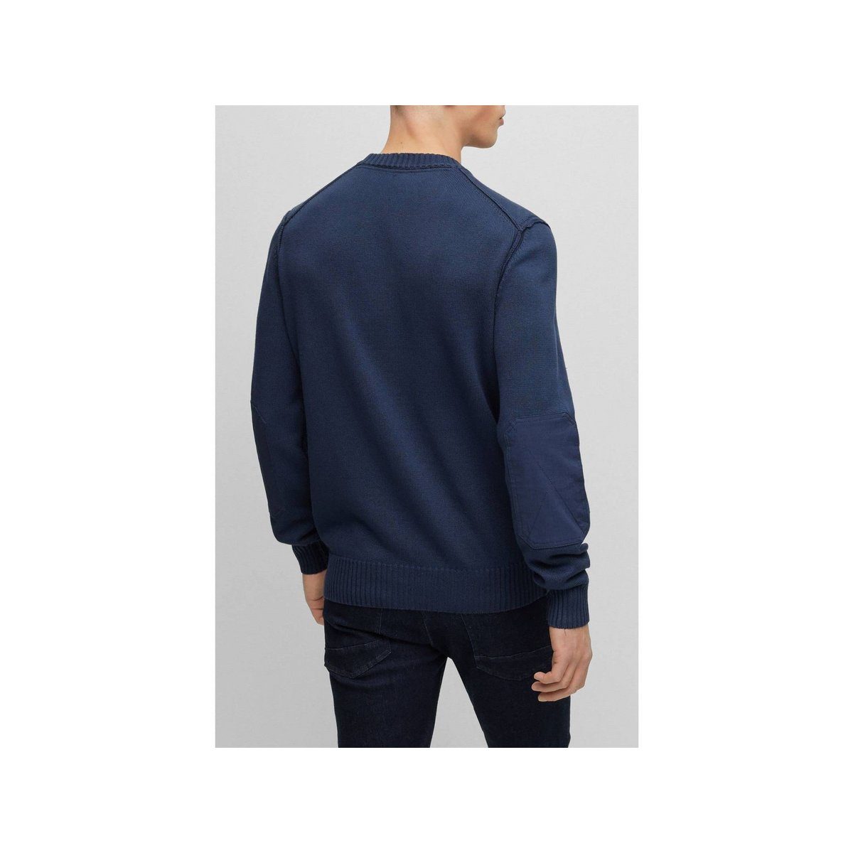 V-Ausschnitt-Pullover blau regular (1-tlg) fit HUGO
