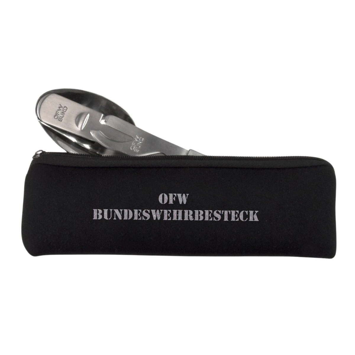 Origin Outdoors Besteck-Set OFW Bundeswehrbesteck 'Das Original' 4-teilig mit Etui, 1 Personen, Edelstahl