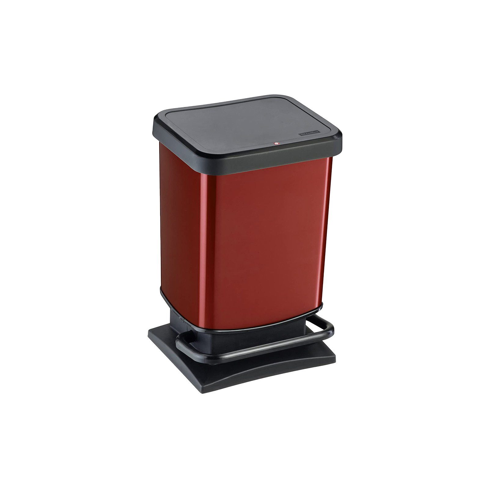 Mülleimer der metallic Mülleimer Schweiz hergestellt ROTHO Rot Kunststoff (PP) 20l in mit BPA-frei, Paso Deckel,