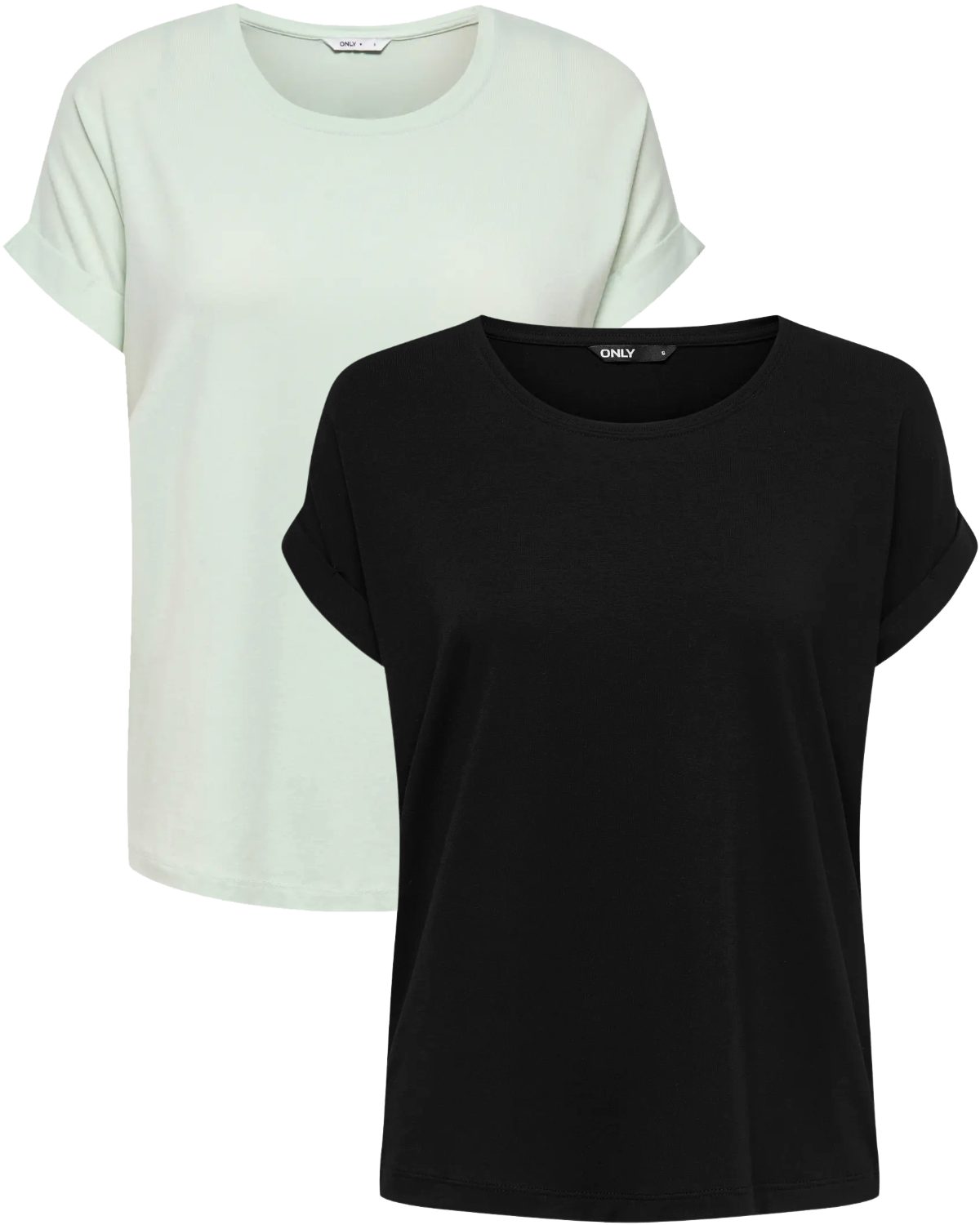 ONLY T-Shirt Stilvolles Basic Shirt mit Rundhalsausschnitt (2er-Pack) unifa günstig online kaufen