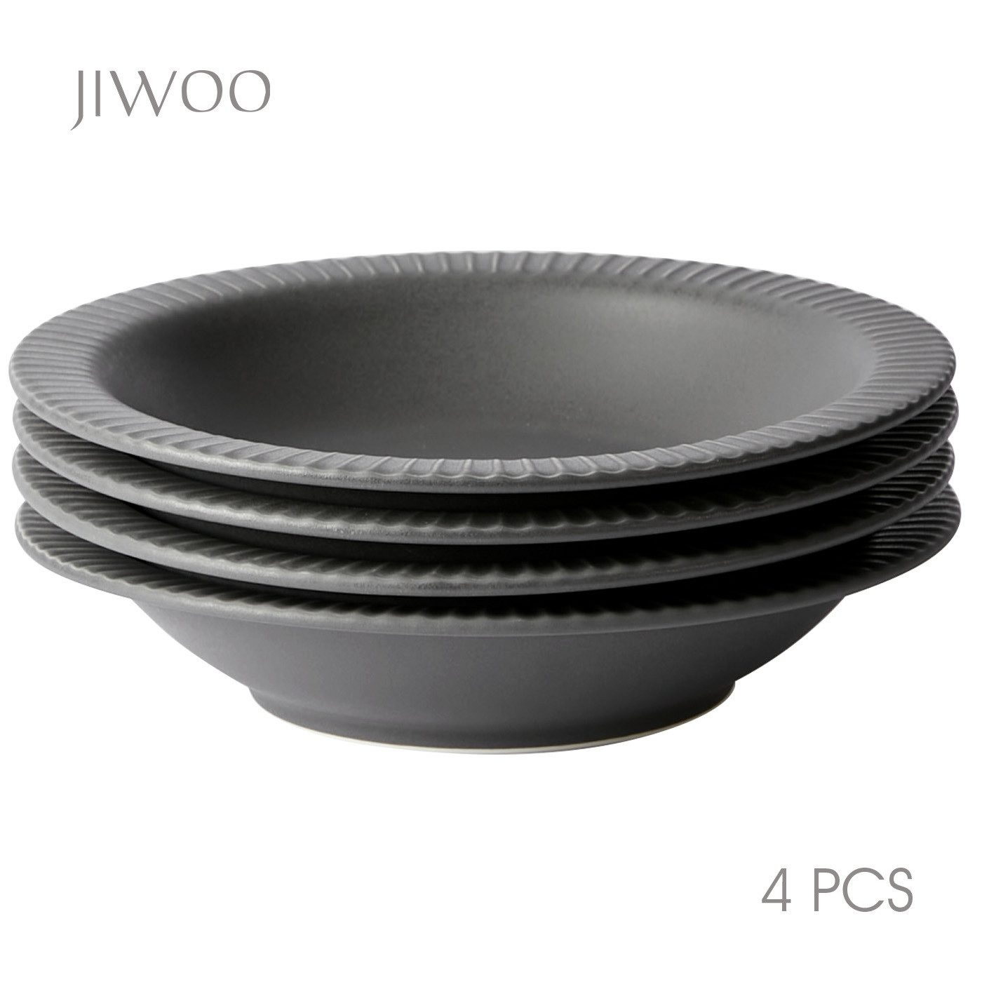 JIWOO Суповая тарелка 4er,Ø22cm,Frühstücksteller,Salatteller,Vorspeisenteller,Pastateller, (4 St), Keramik,Mikrowellen-und spülmaschinenfest,Stapelbares,Luxus,Ø22cm