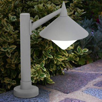 etc-shop LED Außen-Stehlampe, Leuchtmittel inklusive, Warmweiß, Außen Steh Stand Leuchte Terrassen Sockel Garten Weg ALU Lampe im