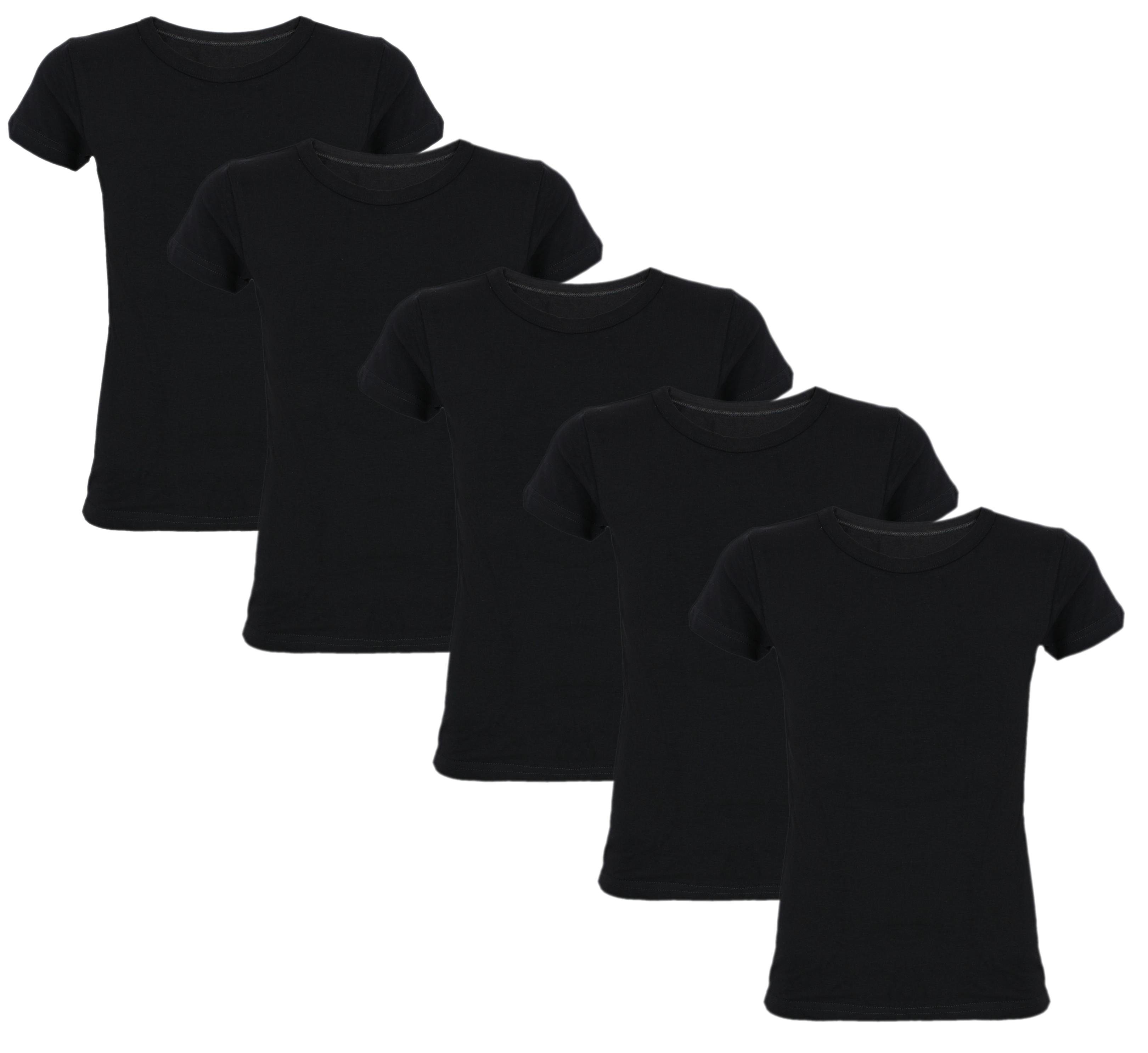 TupTam Unterhemd TupTam Kinder Jungen Unterhemd Basic T-Shirts Kurzarm 5er Pack Schwarz