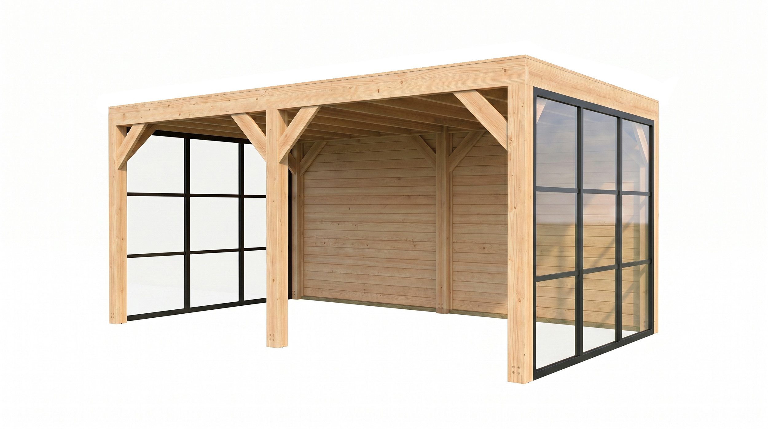 weka Holzpavillon Lumley Lauben-Set Gr. 3.1, mit 4 Seitenteilen, BxTxH: 307x499x245 cm