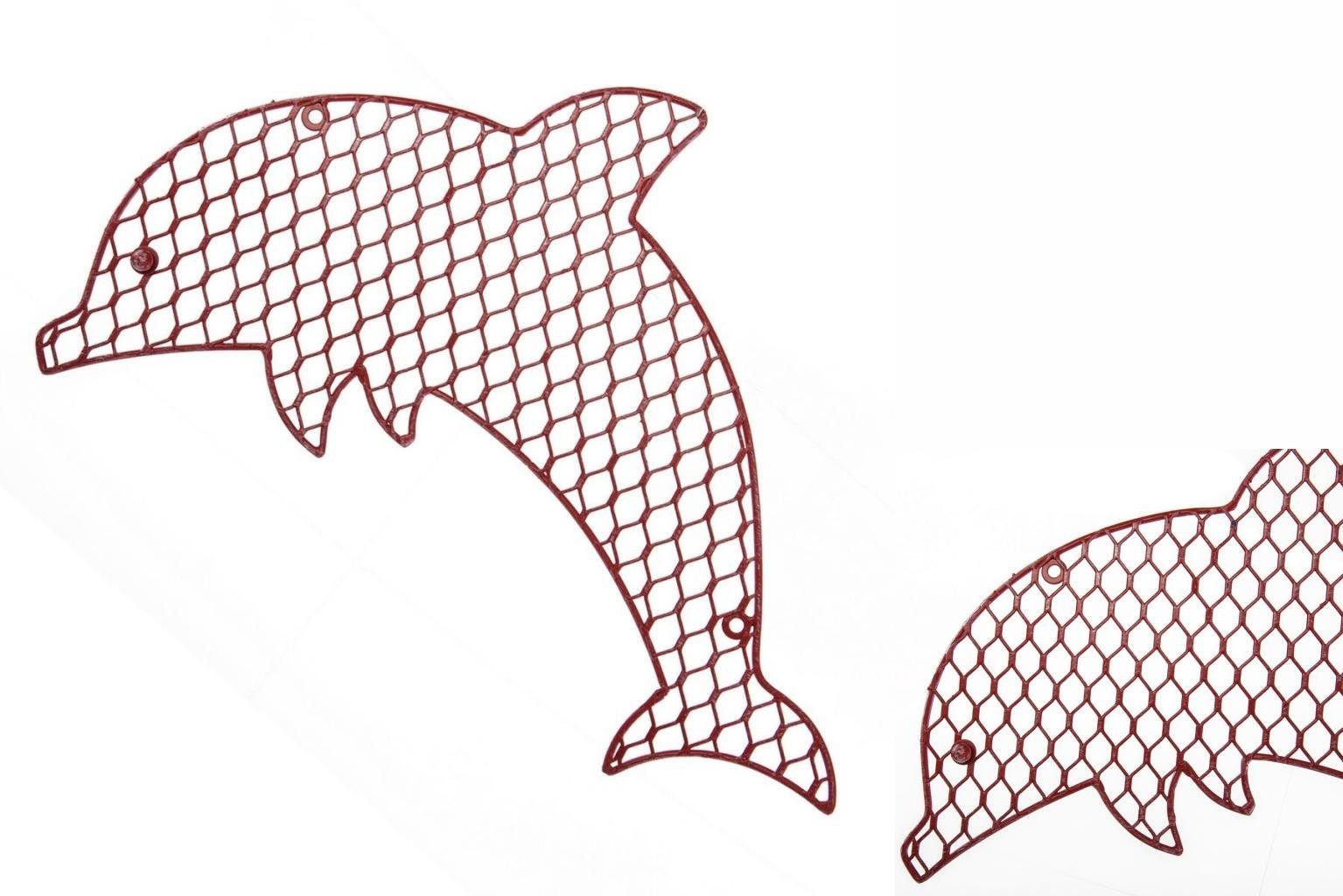 Bigbuy Wanddekoobjekt Bild Delfin 41,91 x 27,31 cm Rot Metall