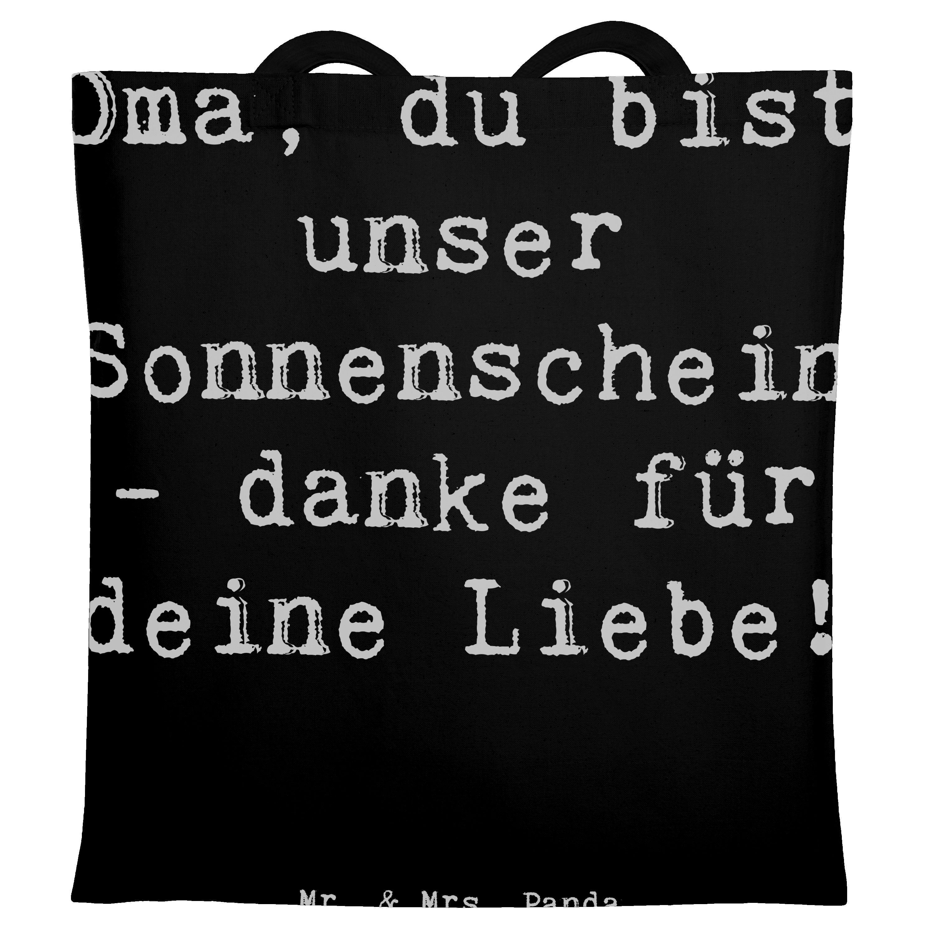 Tragetasche Oma Sonnenschein - Schwarz - Geschenk, Fürsorge, Laptoptasche, Dankba