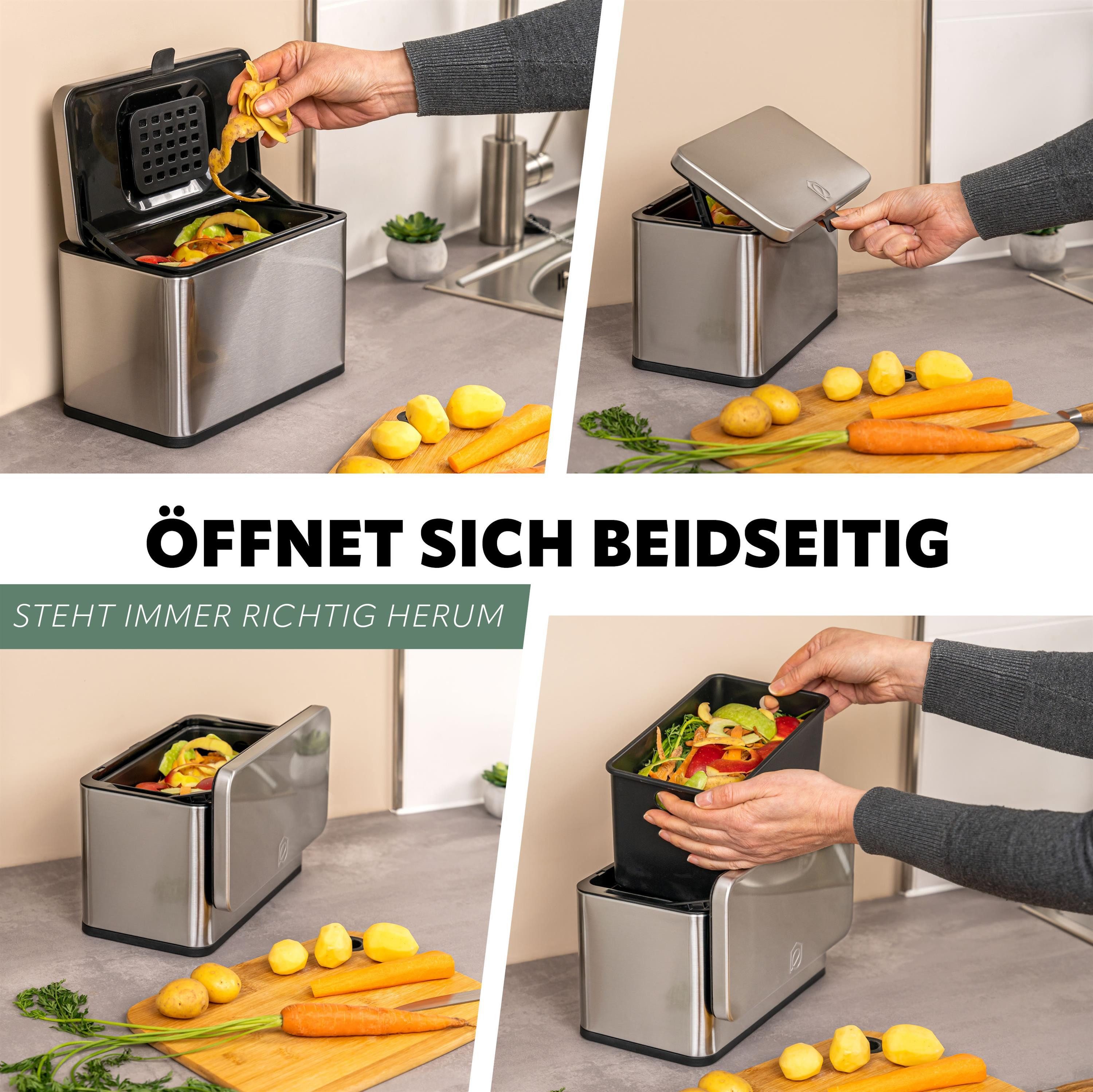 eluno Biomülleimer 3L mit Kohlefilter, Komposteimer