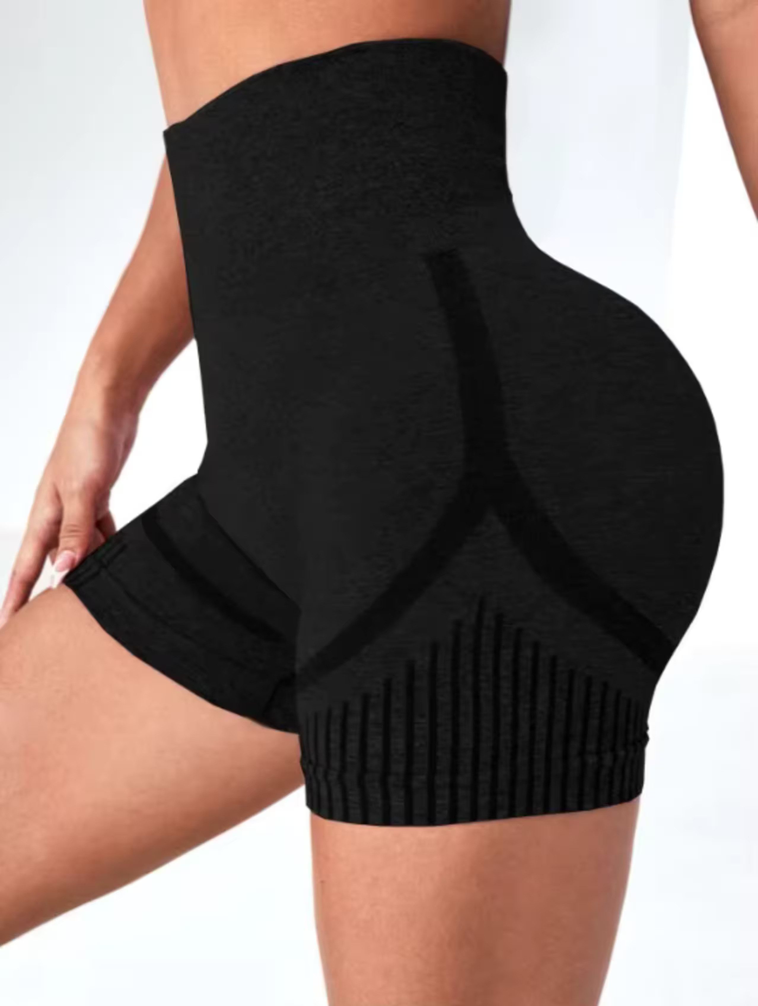Stelby Highwaist Leggings Sportshorts High Waist Scrunch Yoga Fitness Shorts nahtlos Atmungsaktive, kurze sportlichte Yoga Shorts