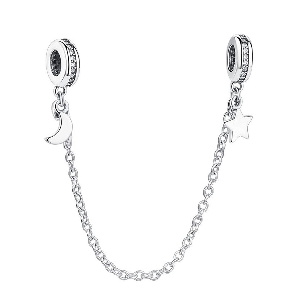 PANDACHARMS Bead Mond und Stern Sicherheitskette für Charm Armband, 925er S günstig online kaufen