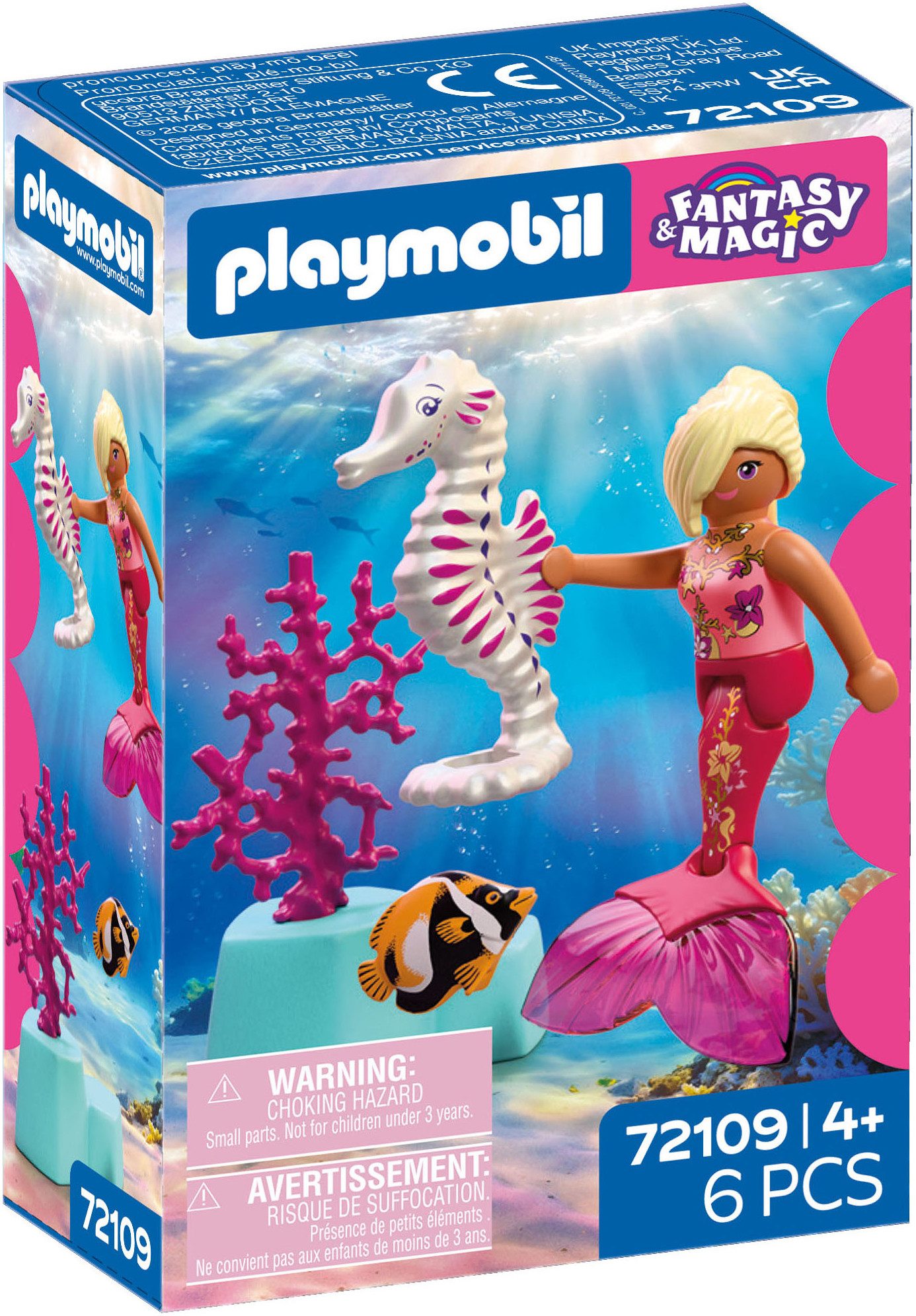 Playmobil® Meerjungfrau mit Seepferdchen (72109), Fantasy & Magic Konstruktions-Spielset, (6 St) – Bild 4 von 4