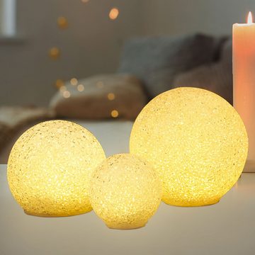 Haushalt International LED Dekolicht, Leuchtmittel inklusive, Warmweiß, LED Kugel Deko Wohnzimmer Kugelleuchte weiß Tischleuchte Kugeln