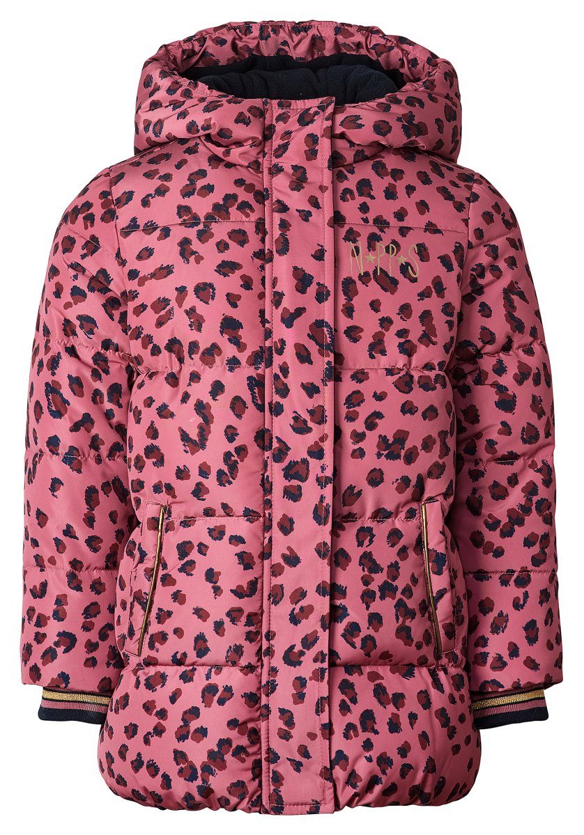 Noppies Winterjacke Baby Jacke Villiers Mauvewood - Mädchen Leopardenmuster mit Kapuze