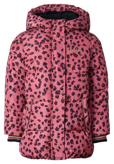 Noppies Winterjacke Baby Jacke Villiers Mauvewood - Mädchen Leopardenmuster mit Kapuze, Warme Jacke in rosa, Windschutzbelnde und Kinnschutz