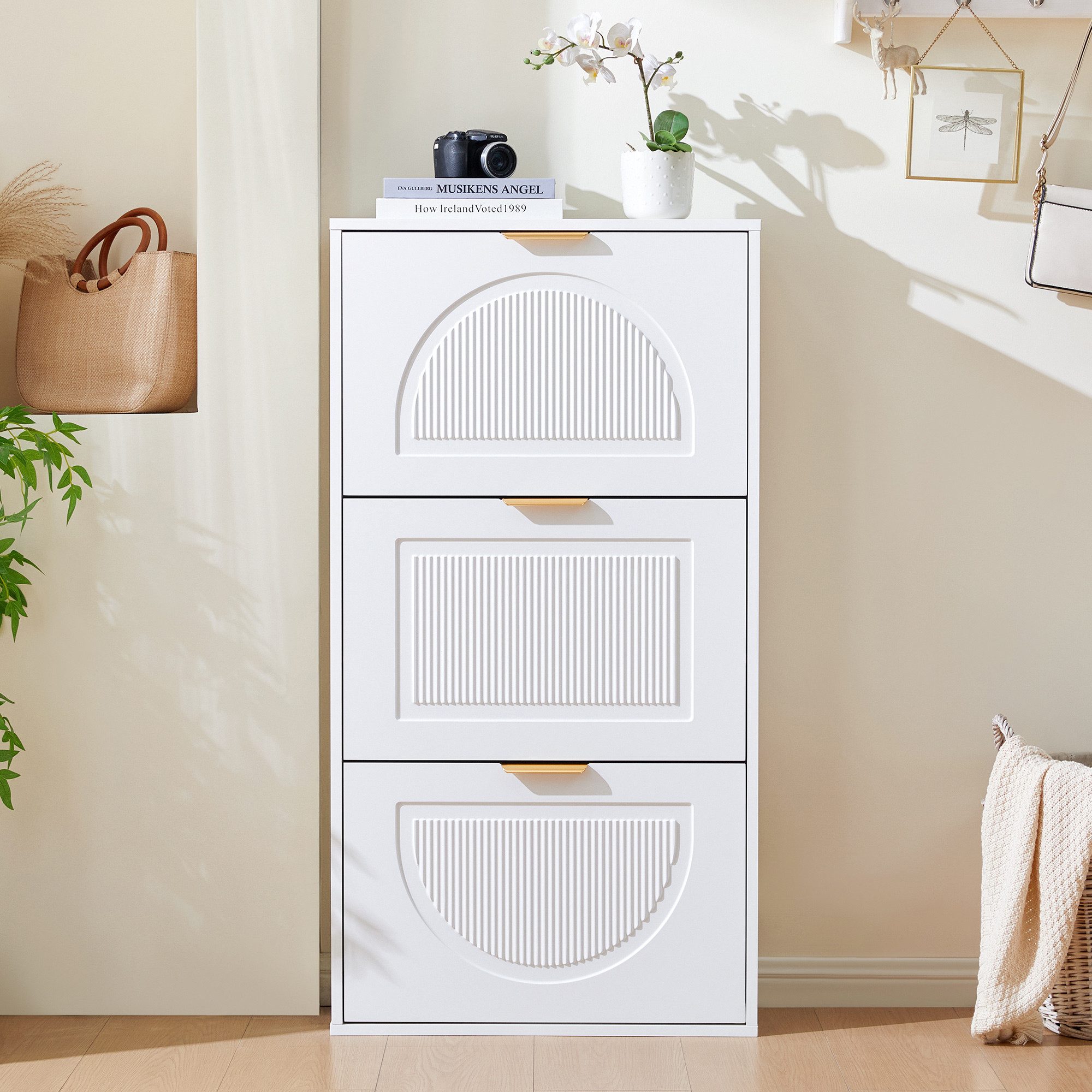 Flieks Schuhschrank (B60/T24/H114 cm, 1-St., ca 8 Paar Schuhe) Schuhregal m günstig online kaufen