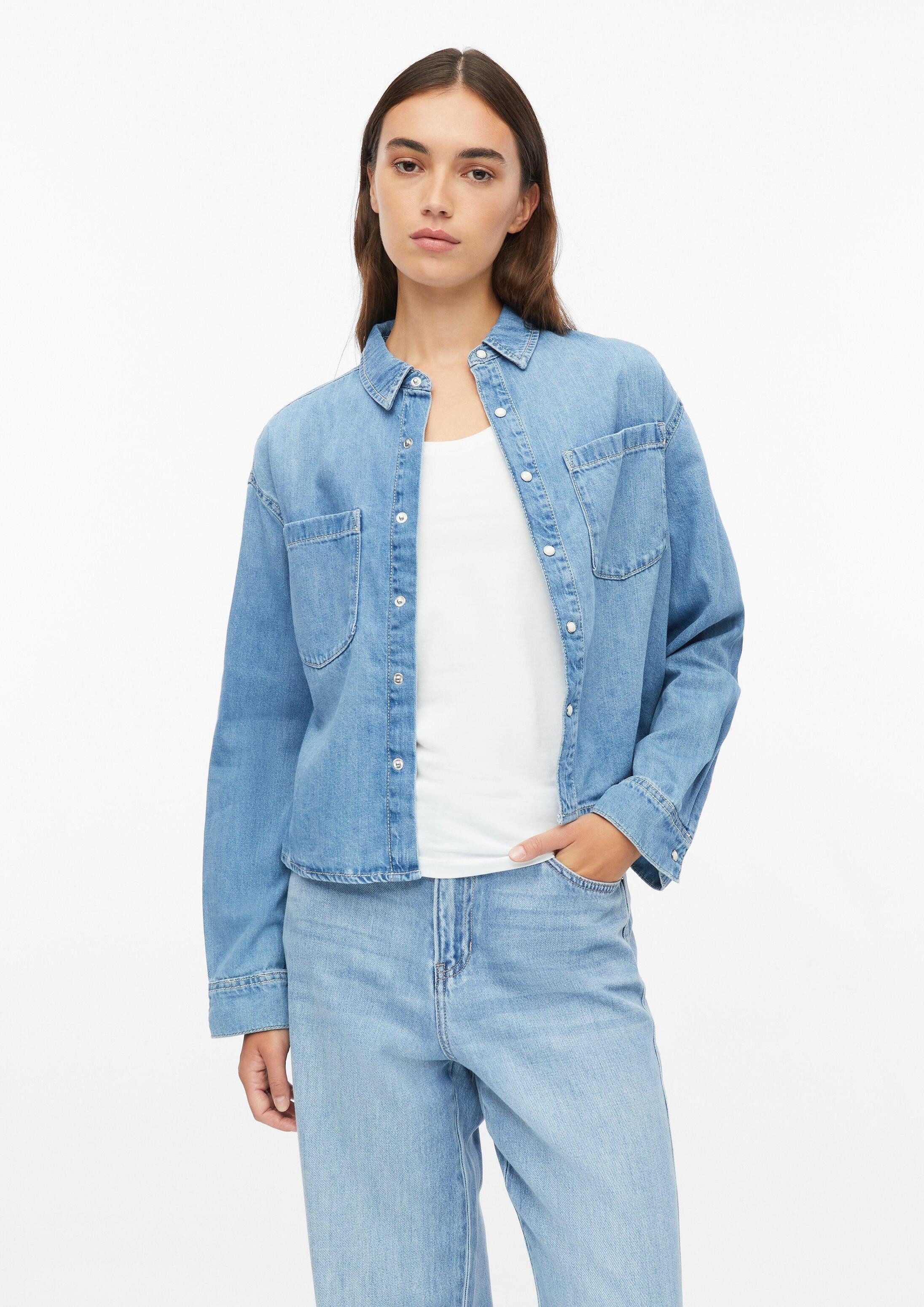 s.Oliver Hemdjacke Bluse Verkürzte Denim-Bluse