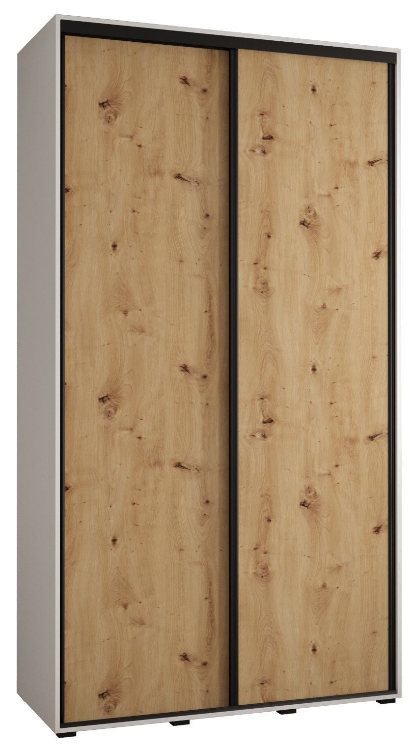 ABIKS MÖBEL Schwebetürenschrank Davos 1 Schlafzimmerschrank - Schiebetüren, Kleiderstange, Regalen