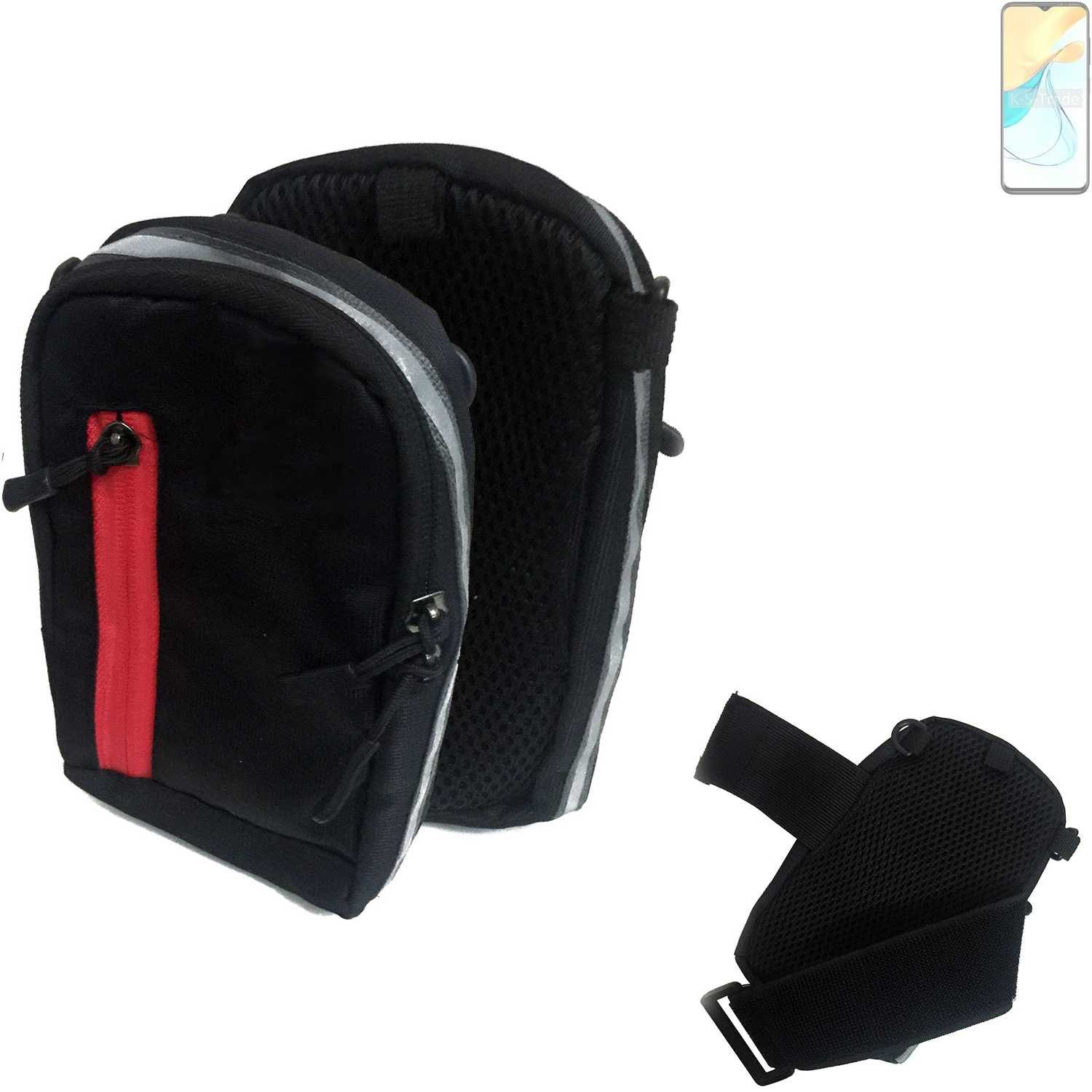 K-S-Trade Handyhülle für ZTE Blade V50s, Outdoor Gürteltasche Holster Umhängetasche schwarz Handy Tasche