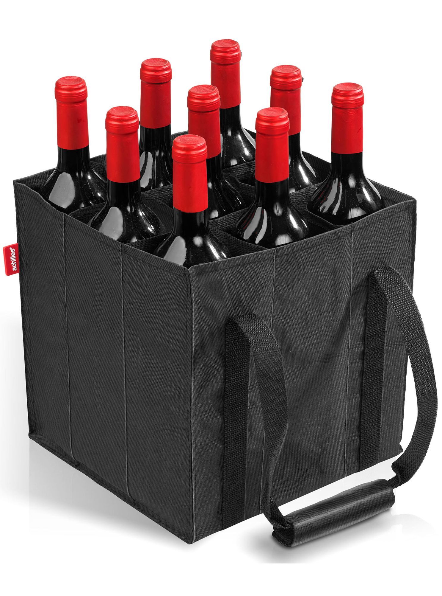 achilles Flaschenkorb 9er Bottle-Bag, Flaschentasche für 9 x 1,5 Liter Flaschen, Tragetasche