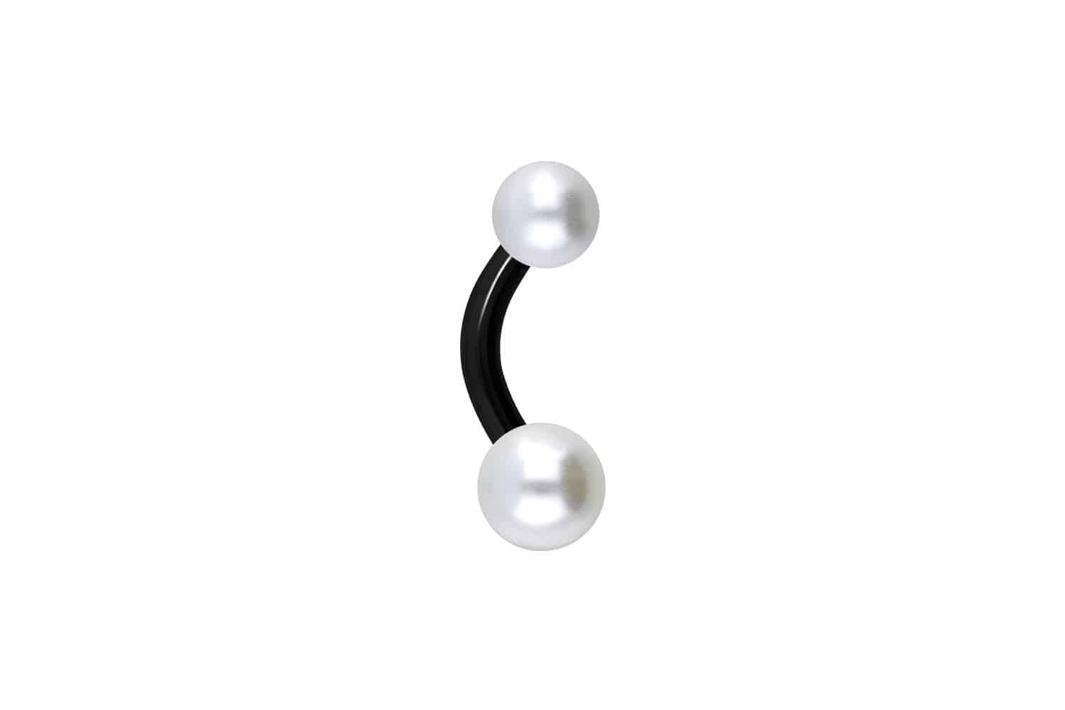 PIERCINGLINE Bauchnabelpiercing Chirurgenstahl Mini Bananabell SYNTHETISCHE PERLEN (Bananabells, 1-tlg)