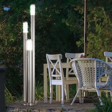 etc-shop LED Außen-Stehlampe, Leuchtmittel inklusive, Warmweiß, Gartenleuchte 170 cm Wegeleuchten Außen Edelstahl LED