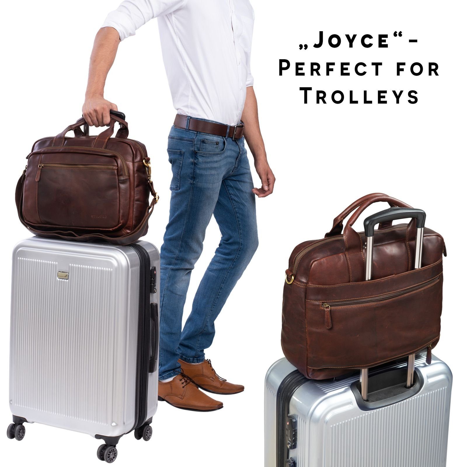 STILORD Aktentasche Businesstasche Leder Groß