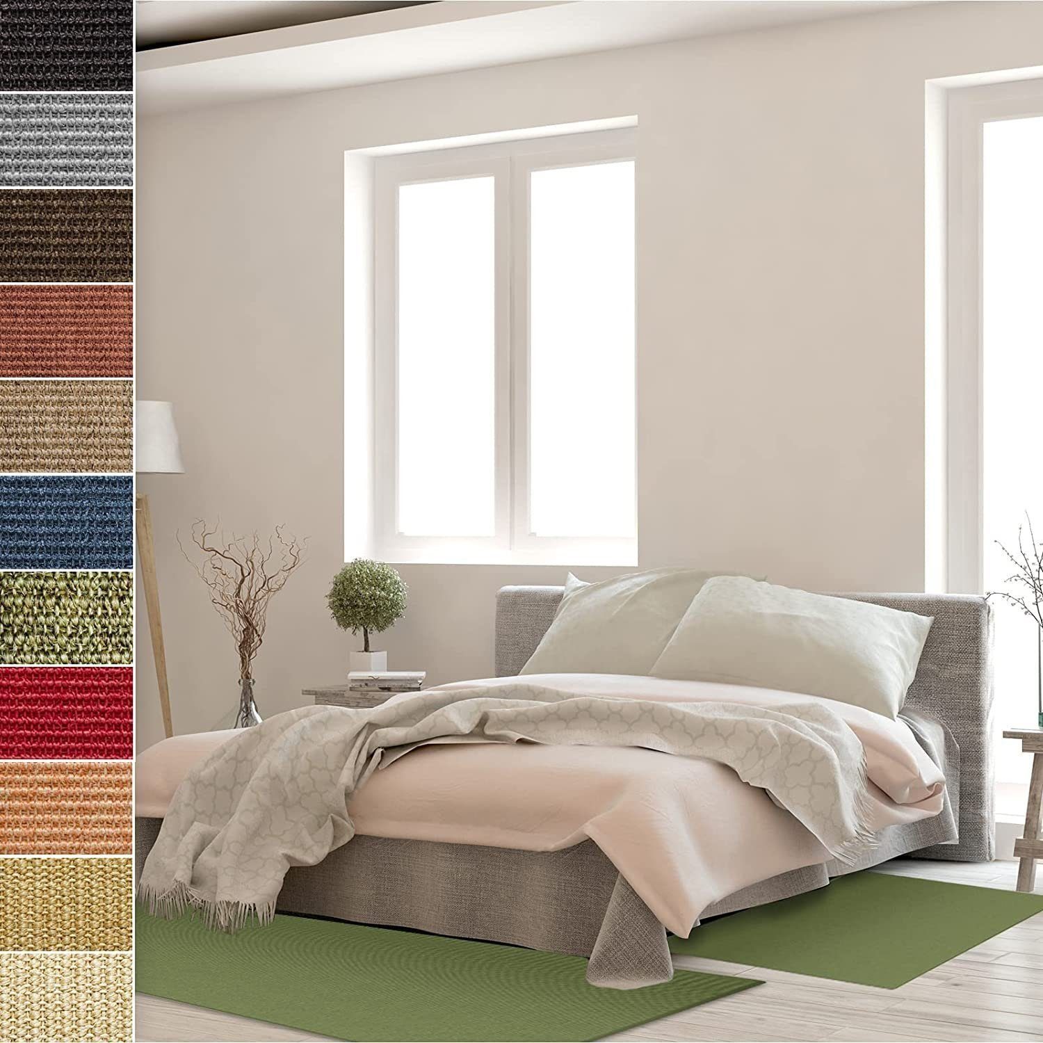 Floordirekt Bettumrandung Sylt, 3 Größen & 10 Farben, Teppichläufer, ideal im Schlafzimmer, Höhe 6 mm, (3-tlg), Sisal