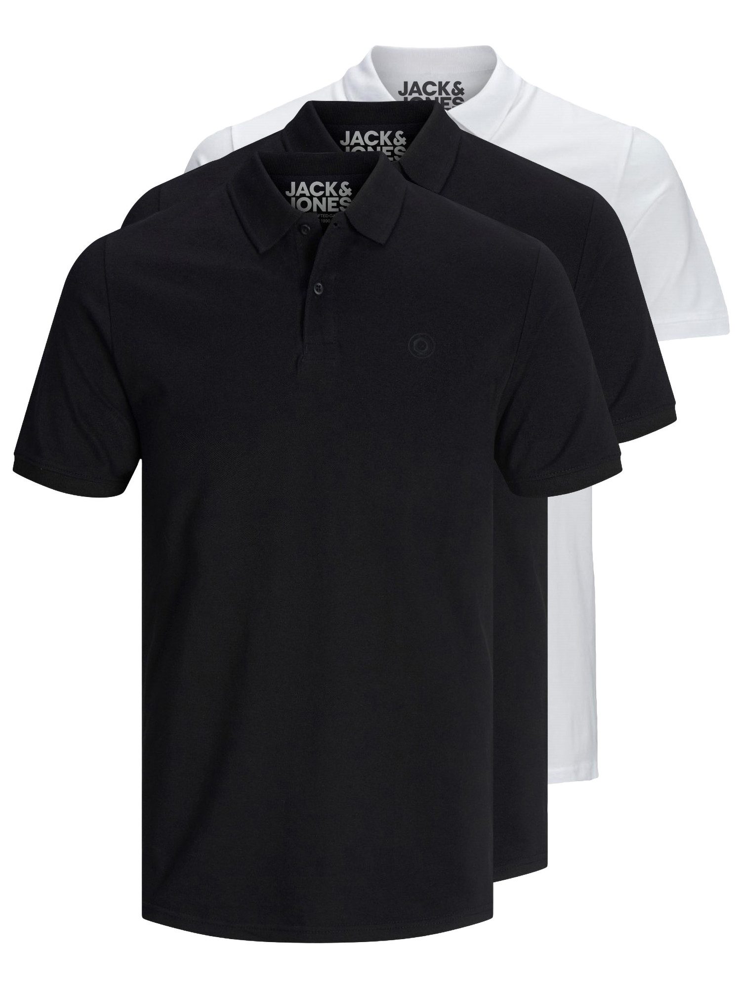 Jack & Jones Poloshirt Basic (3-tlg., 3er Pack) slimfit / figurbetont geschnitten