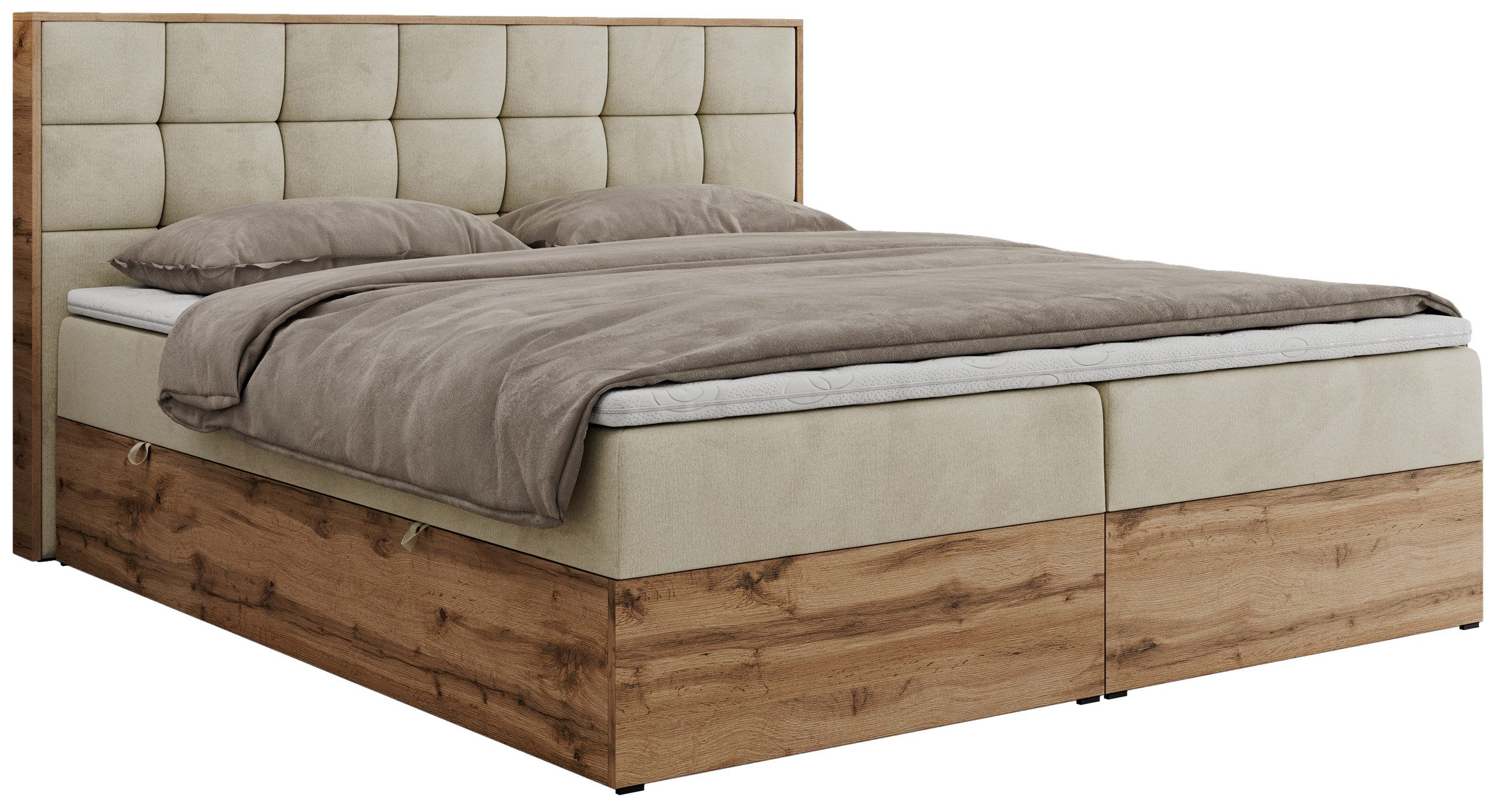 MKS MÖBEL Boxspringbett ALBERO 1 (Set, Packung, Topper T25/Visco, Stauraum, günstig online kaufen