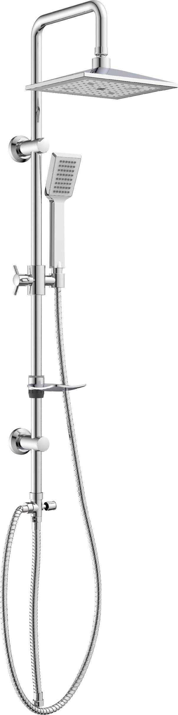 Eisl Duschsystem EASY COOL, Höhe 95 cm, Regendusche ohne Armatur, Duschsystem mit Seifenschale, Duschbrause