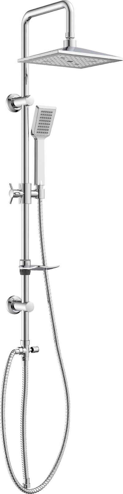 Eisl Duschsystem »EASY COOL«, Höhe 95 cm, Regendusche ohne Armatur, Duschsystem mit Seifenschale, Duschbrause