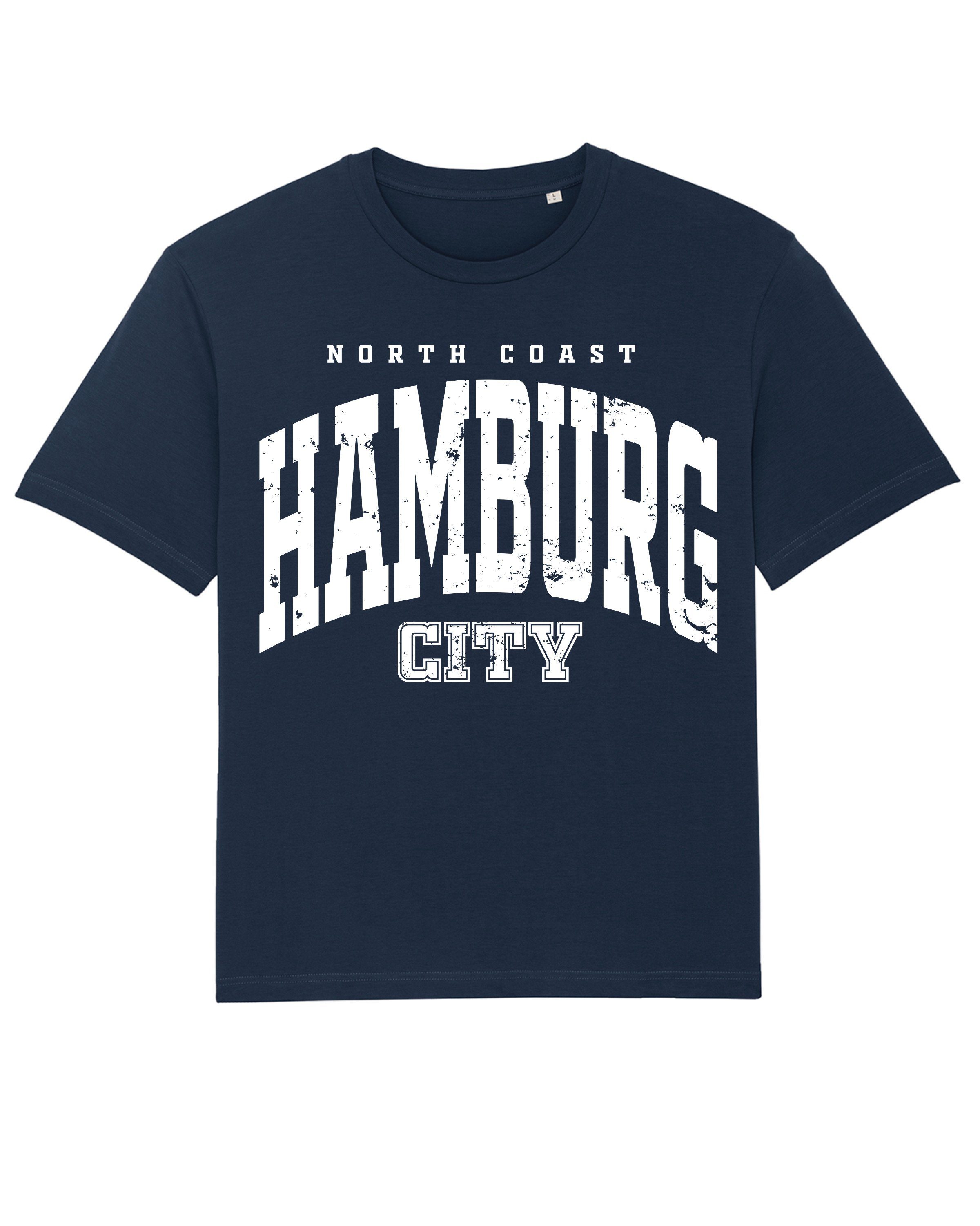 wat? Apparel Print-Shirt Hamburg City (1-tlg) dunkelblau